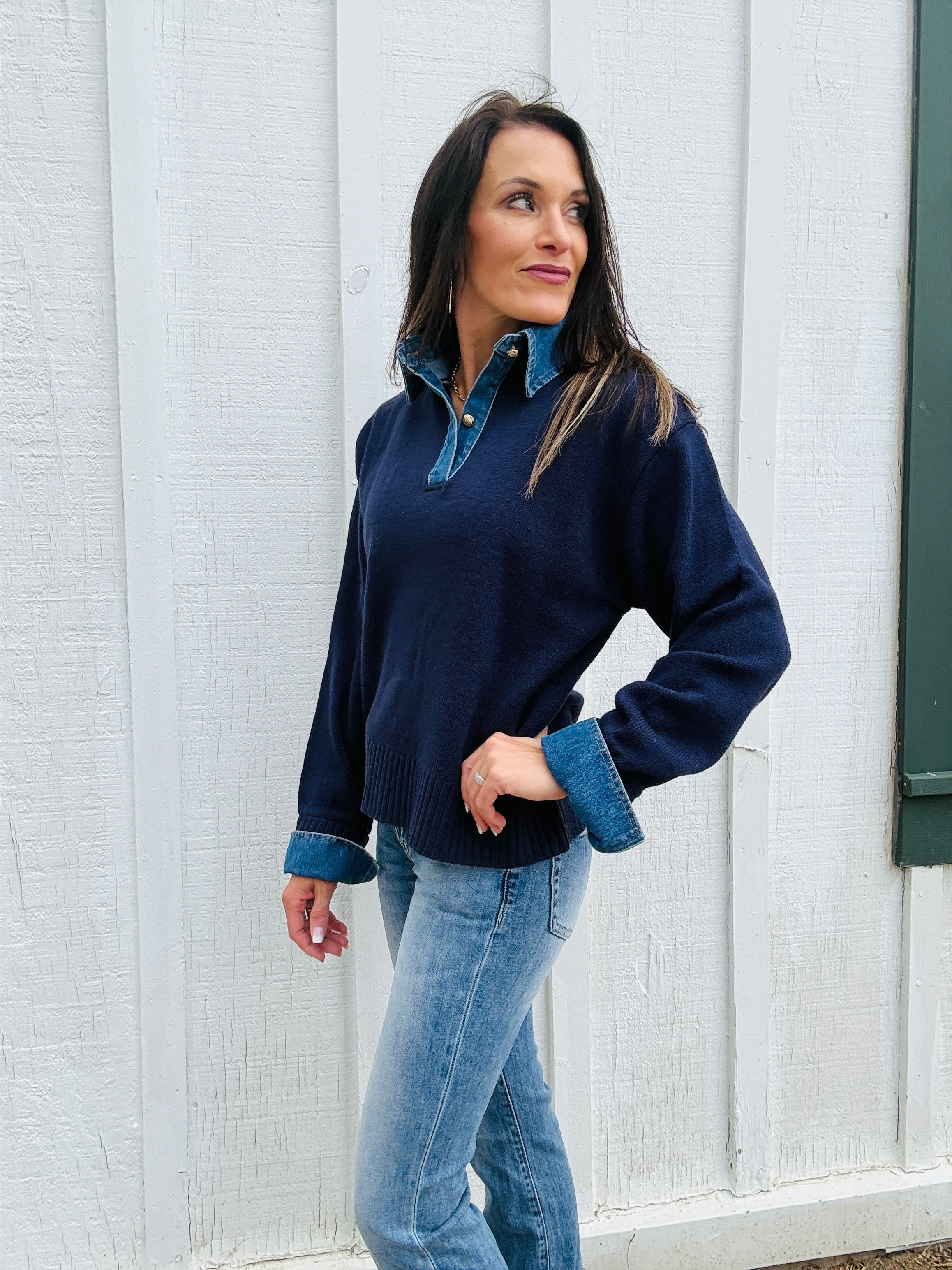 ELAN Delaney Layered Sweater
