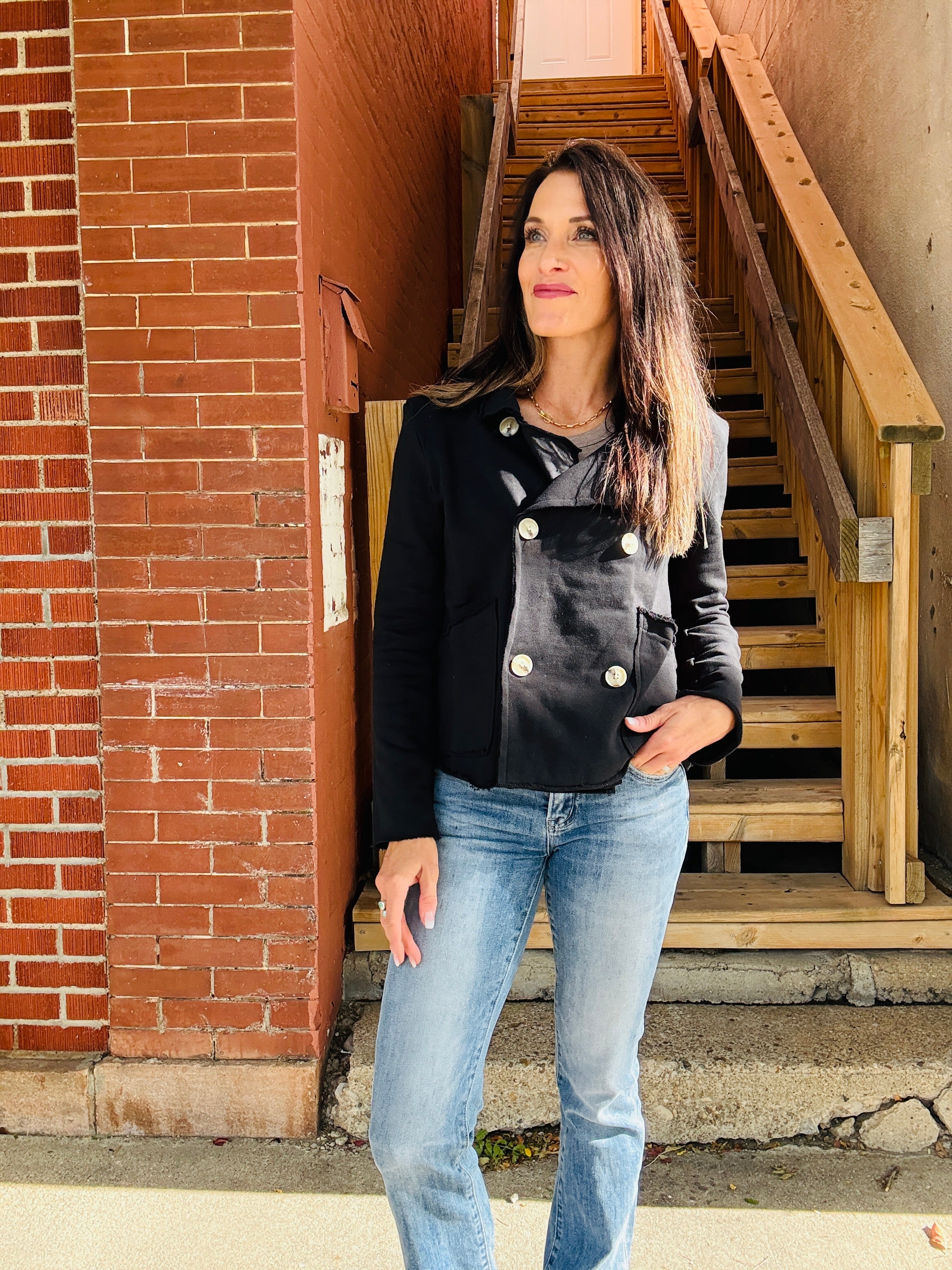 ELAN Lennon Double-Breasted Blazer