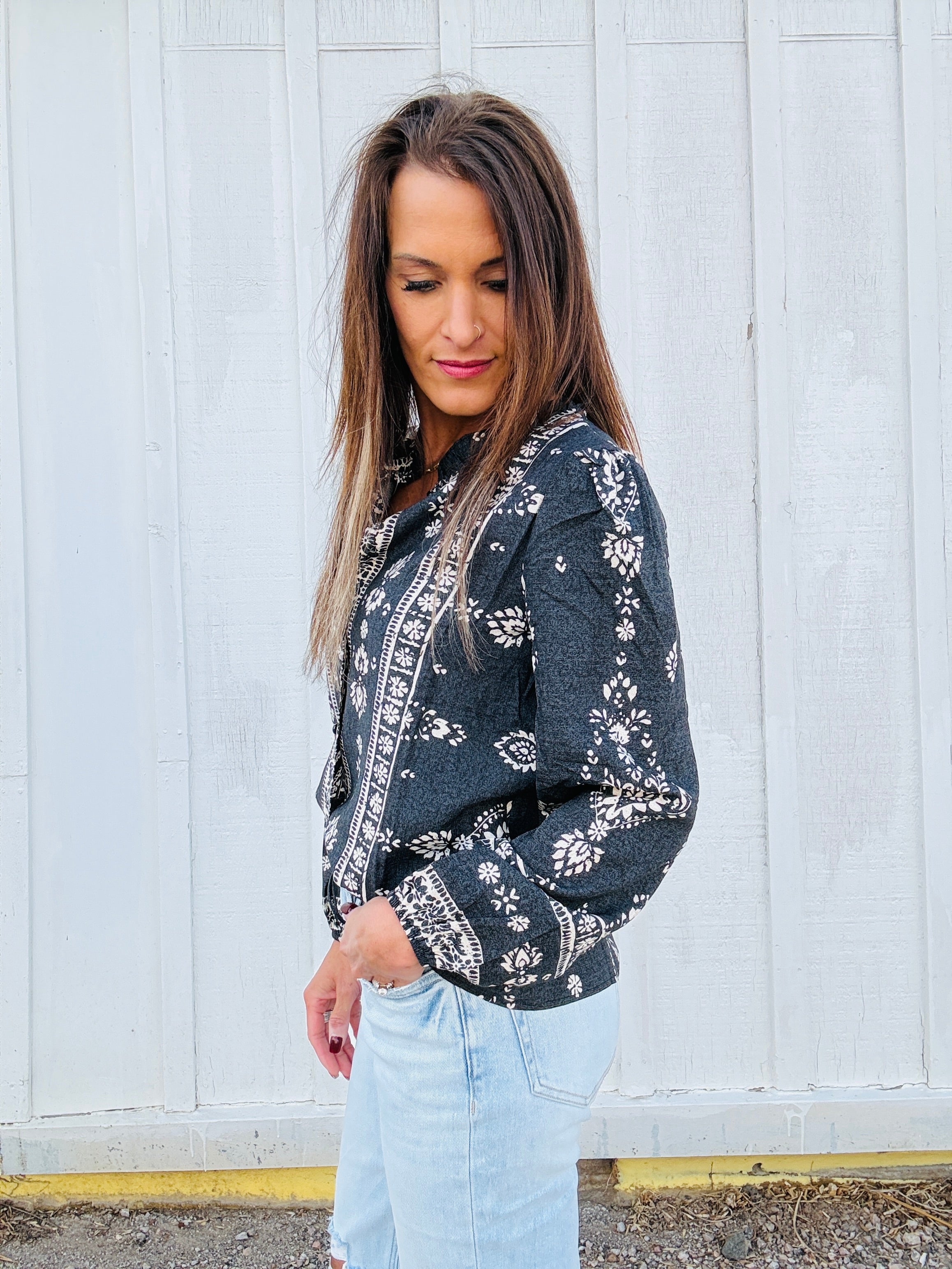 Bohemian Geometric Print Top