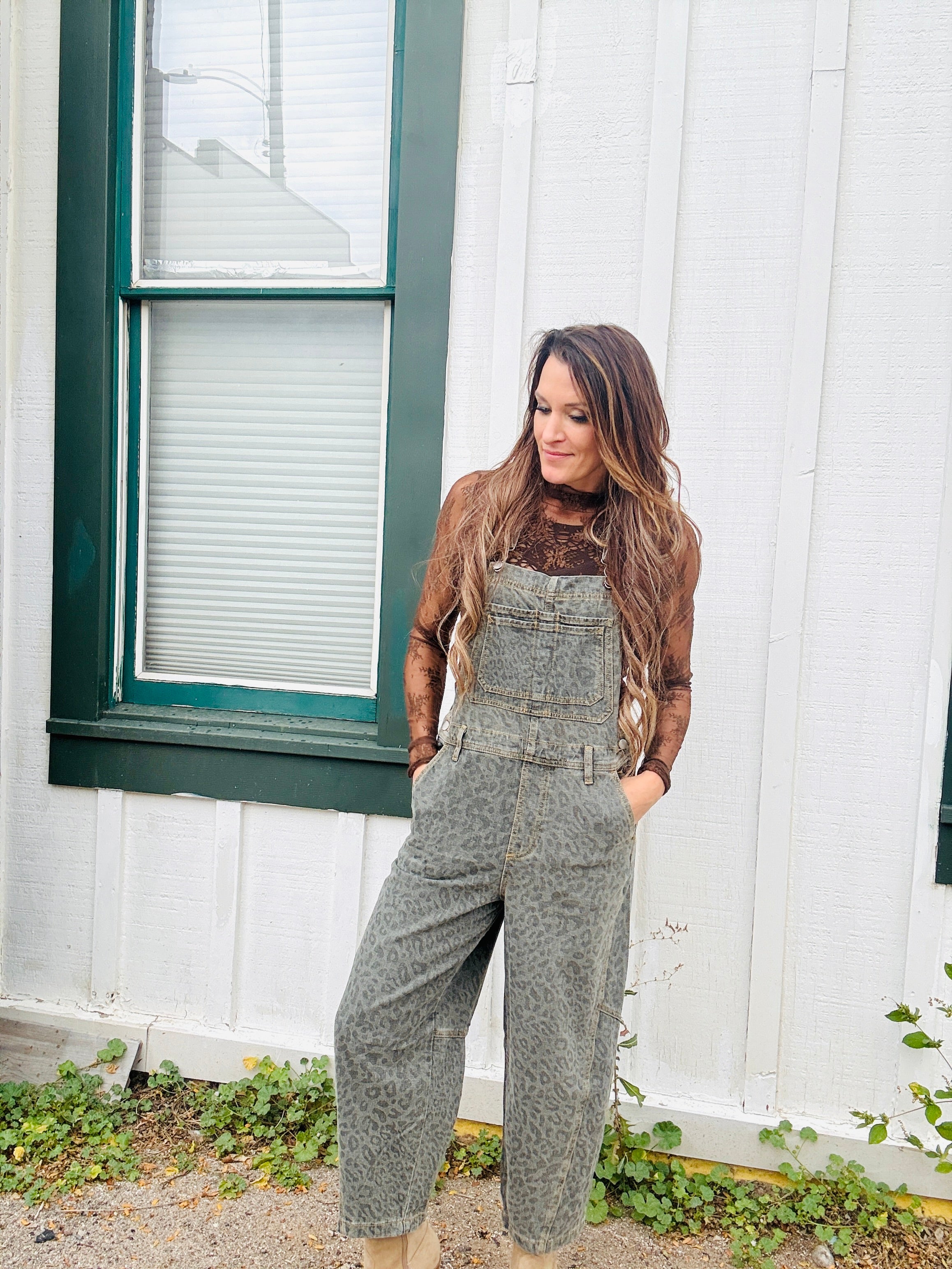 Animal Print Overalls