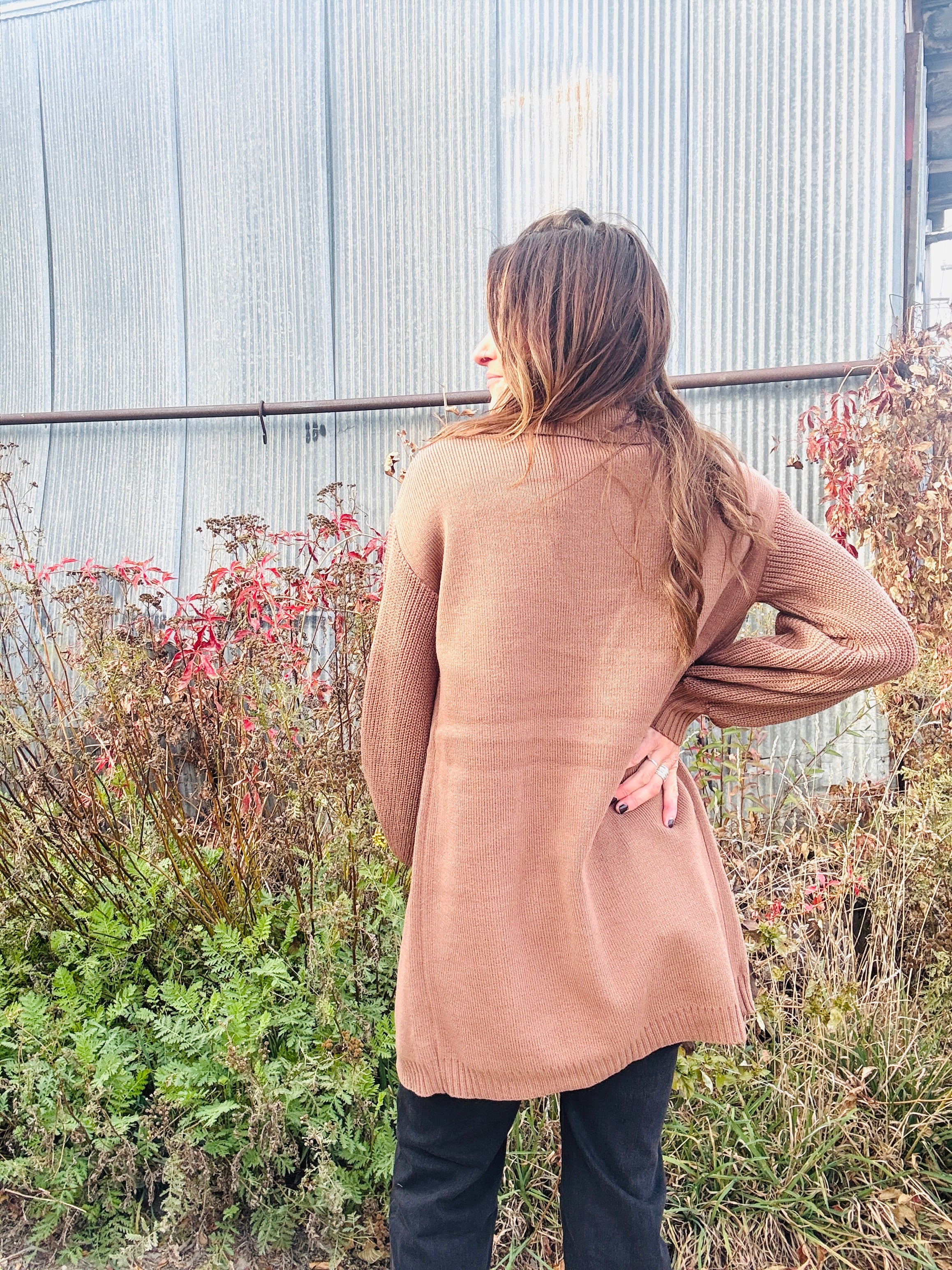 Lapel Collar Knit Jacket