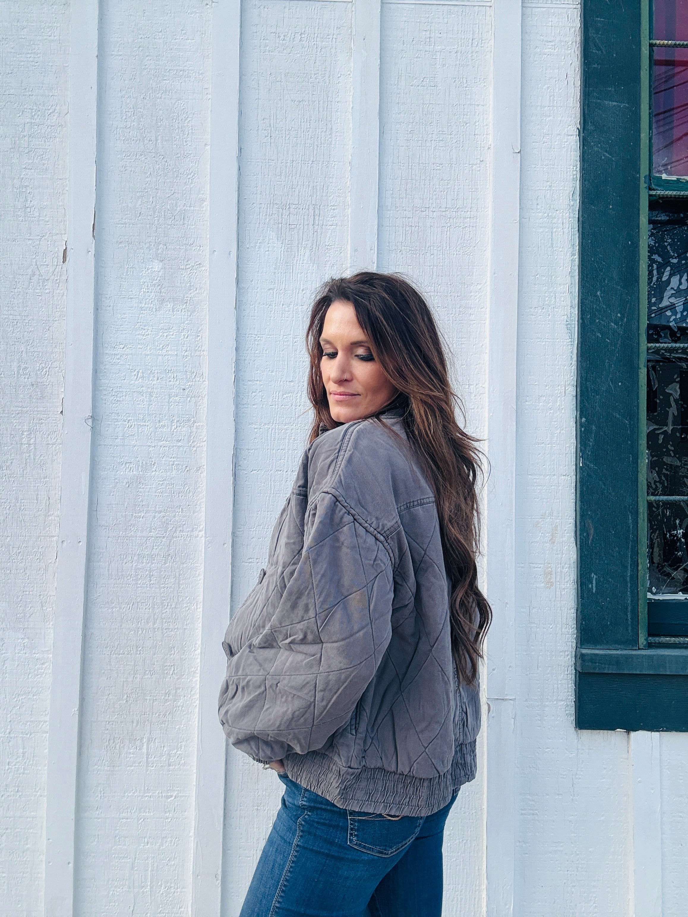 Quilted Button Down Jacket