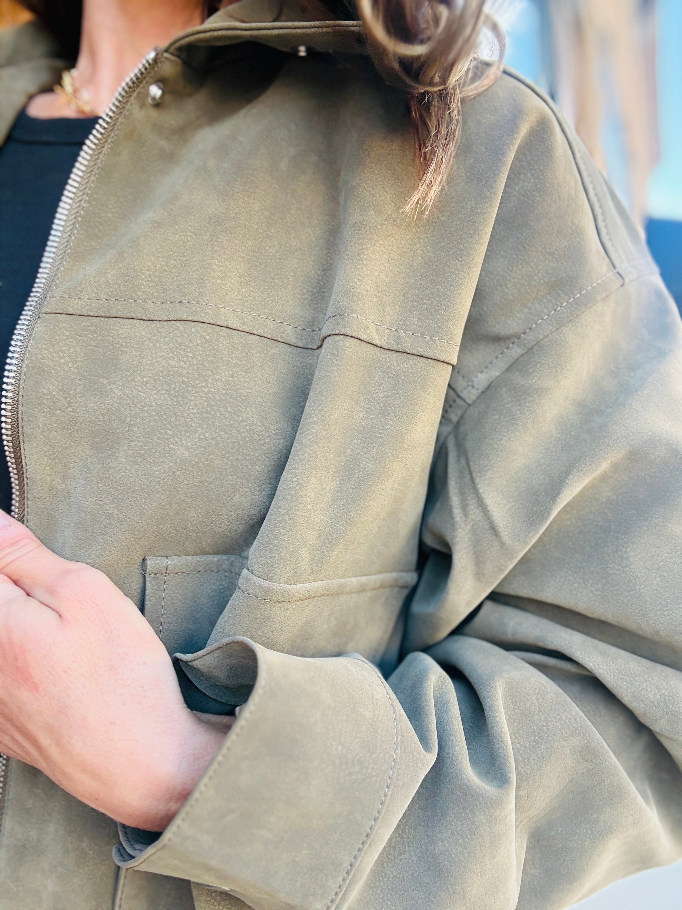 Maverick Cropped Suede Jacket