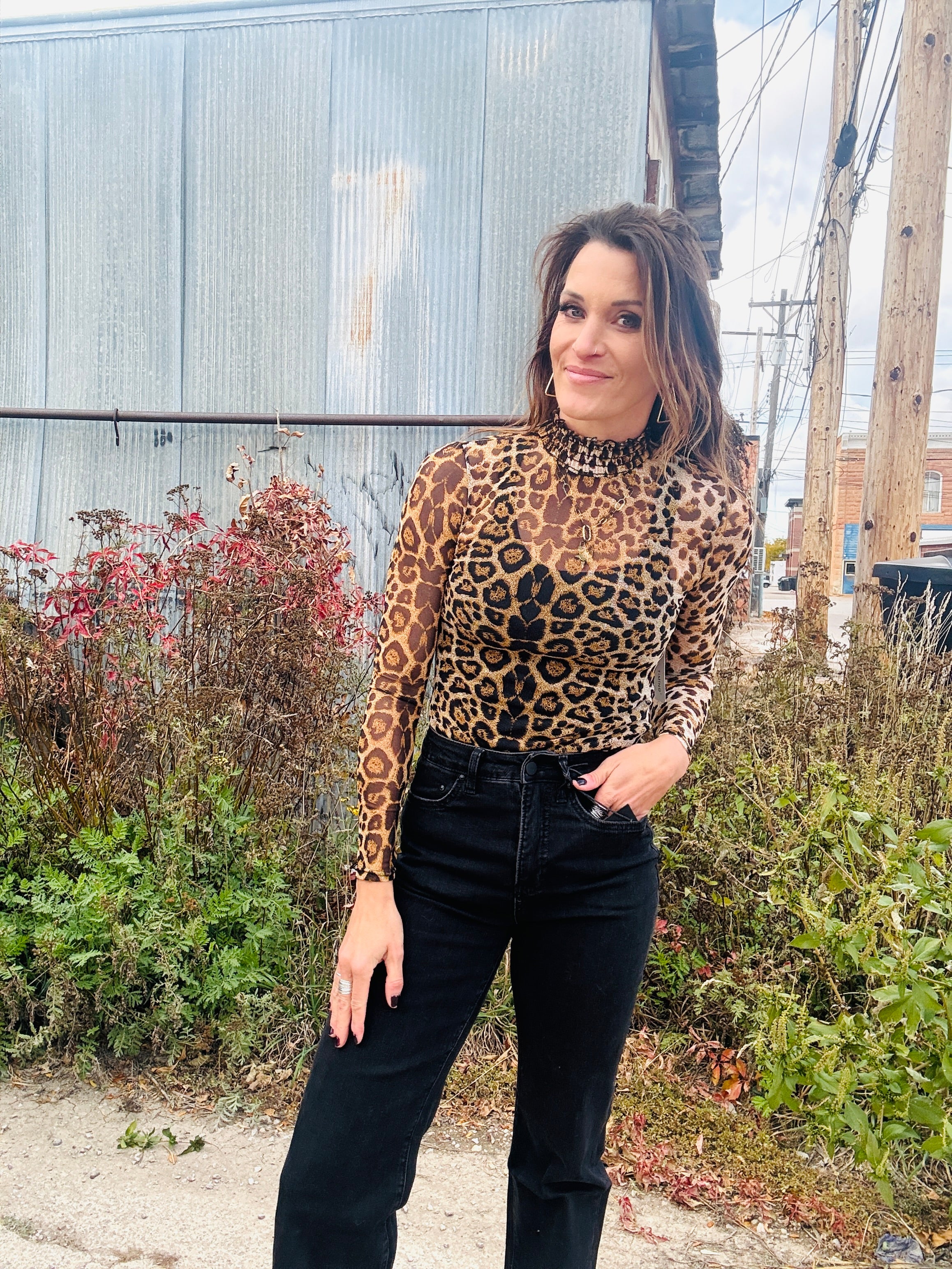 Sheer Leopard Bodysuit
