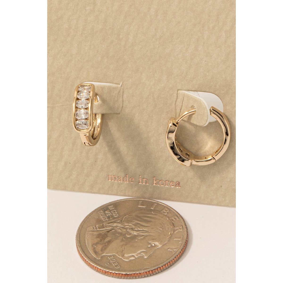 Oval Rhinestone Hoop Earrings