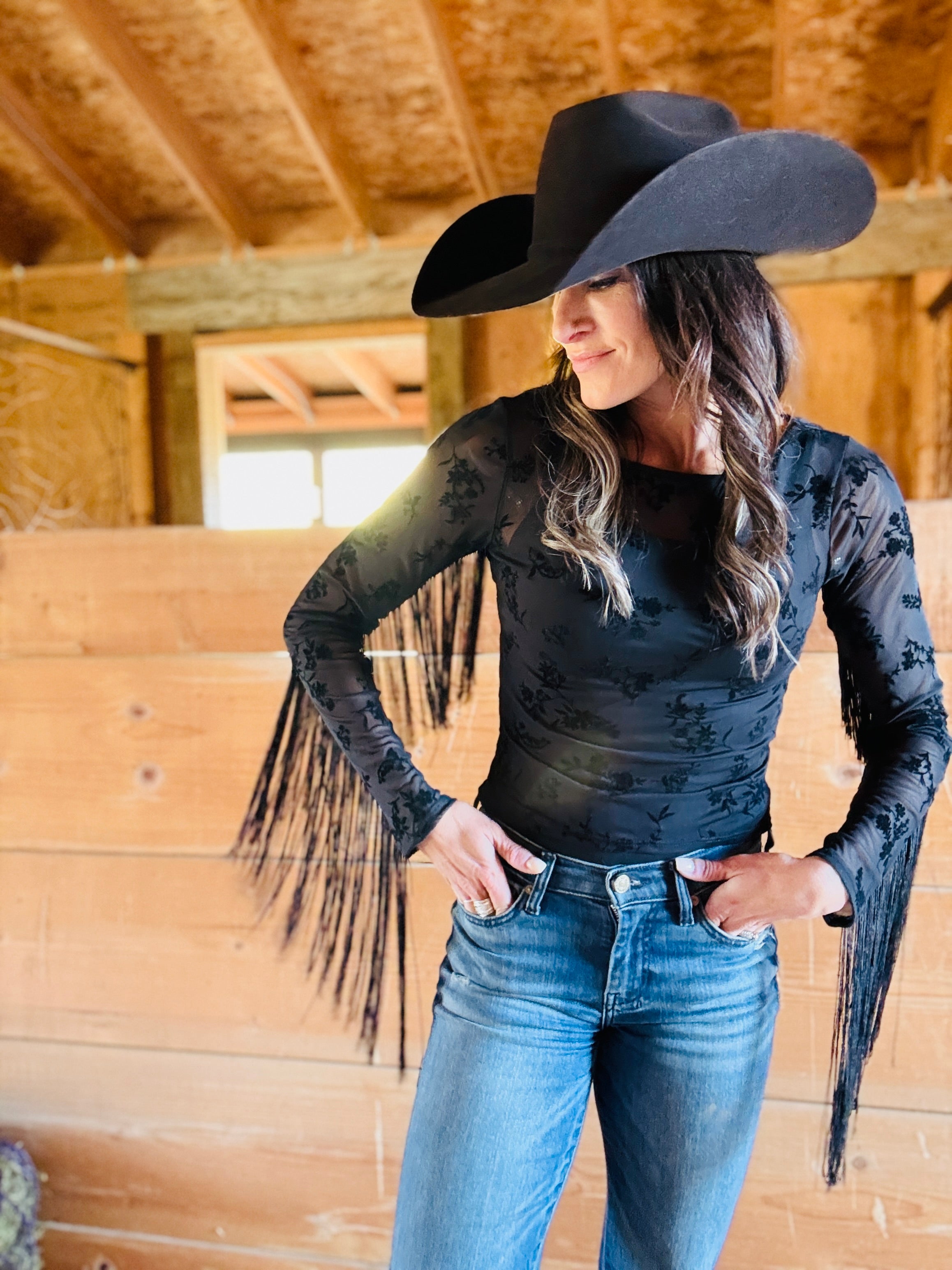 Fringe Mesh Shirt