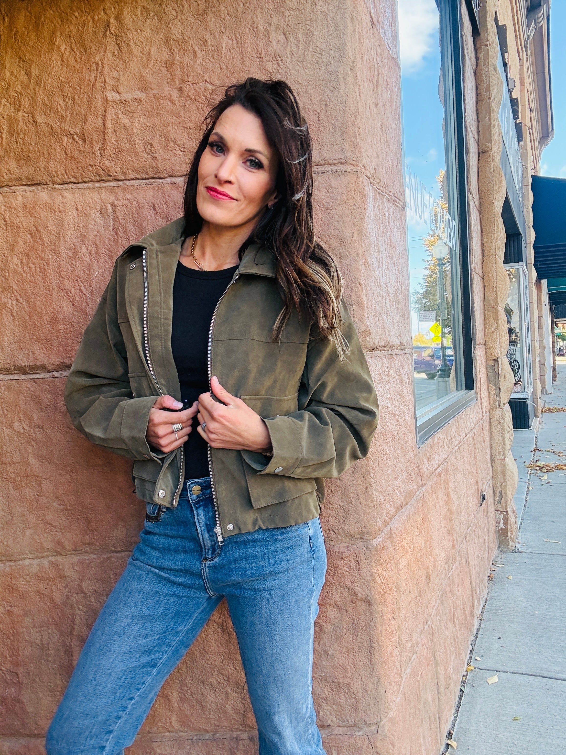 Maverick Cropped Suede Jacket
