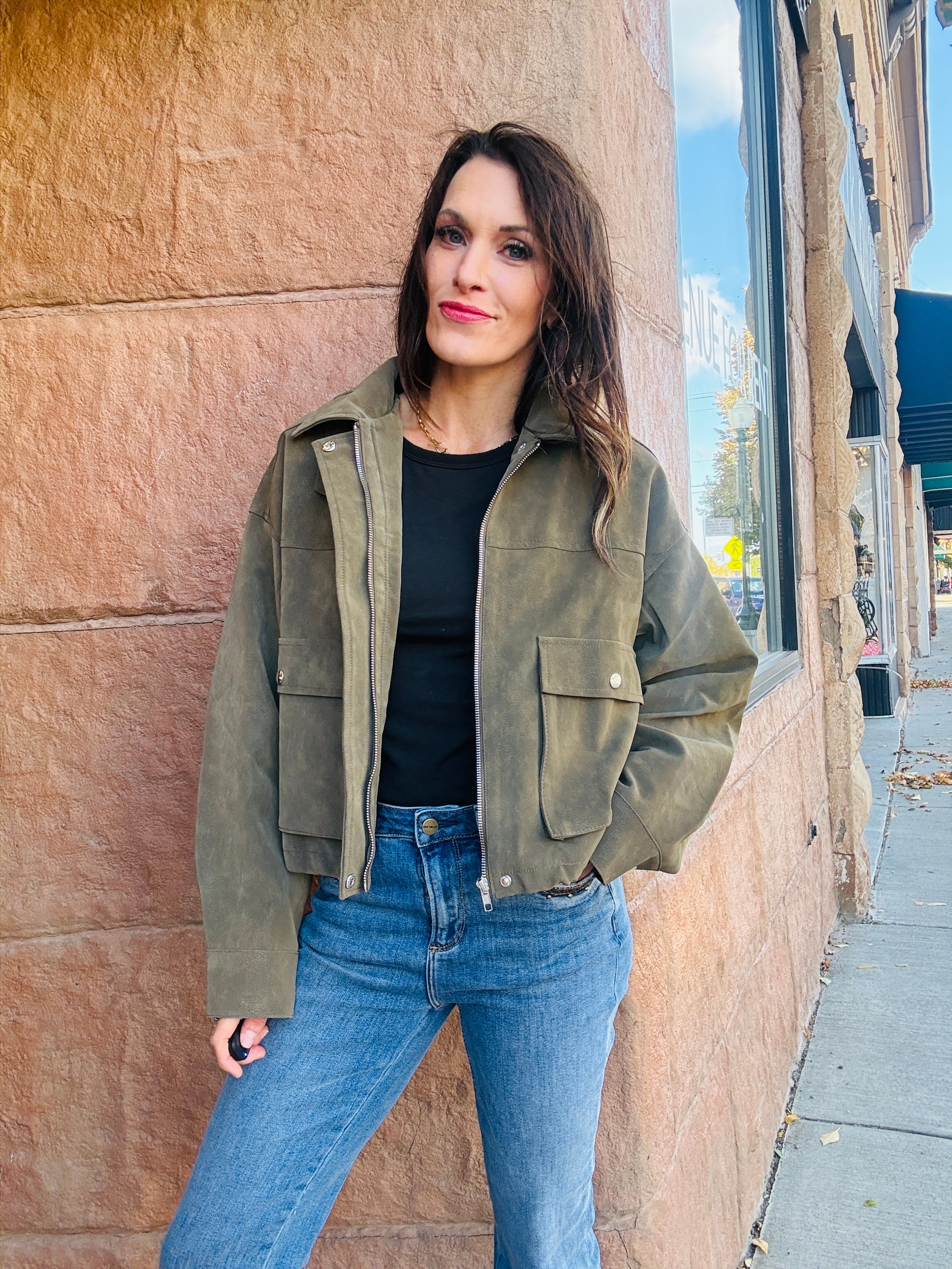 Maverick Cropped Suede Jacket