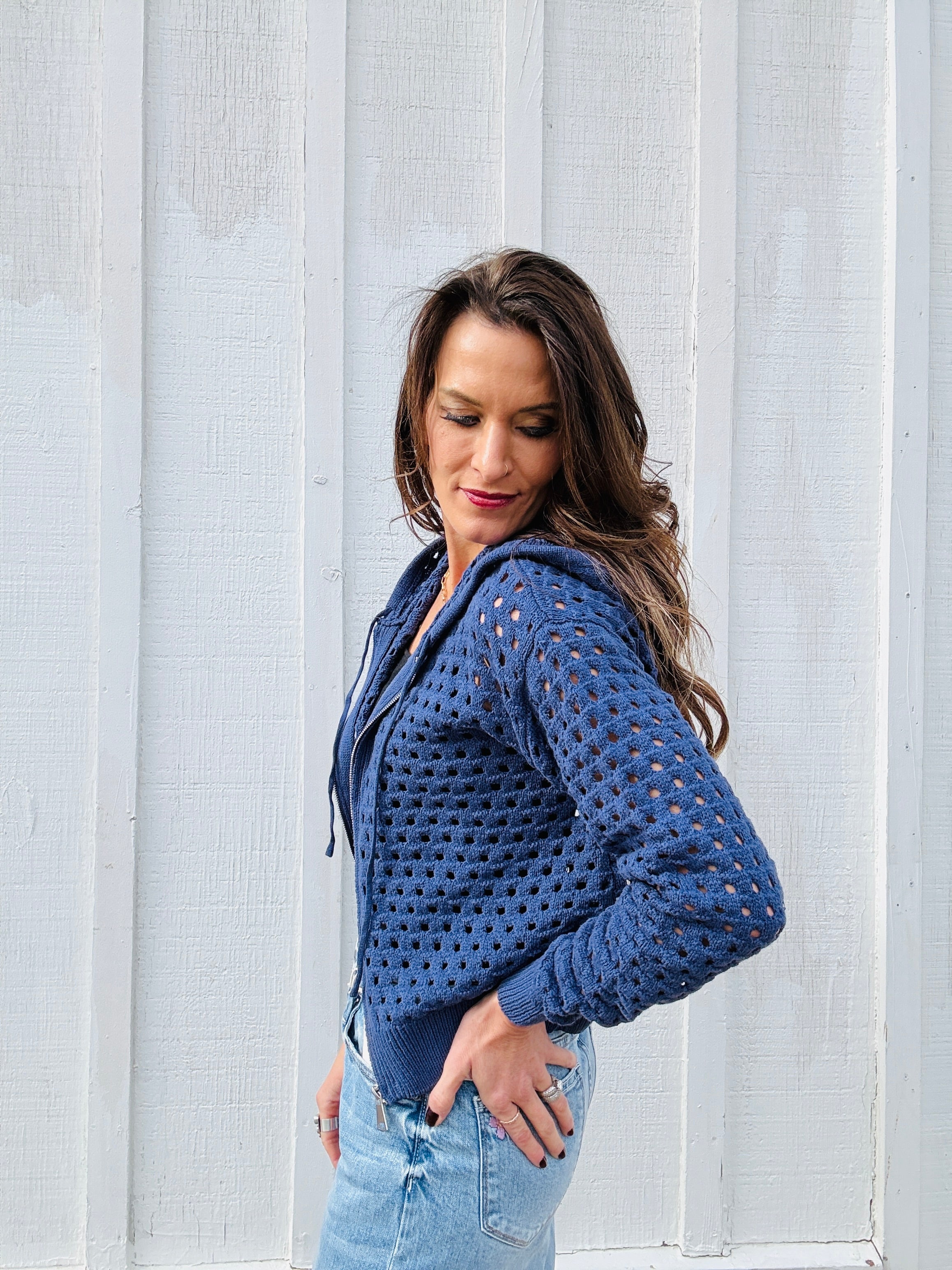 Elan Ava Hoodie Cardigan