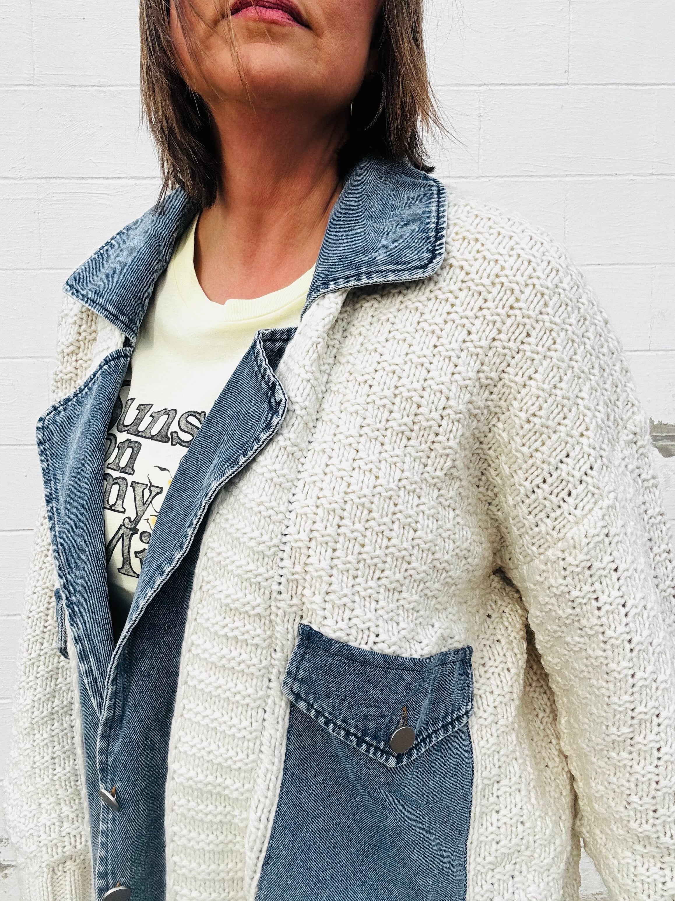 Cable & Denim Cardigan