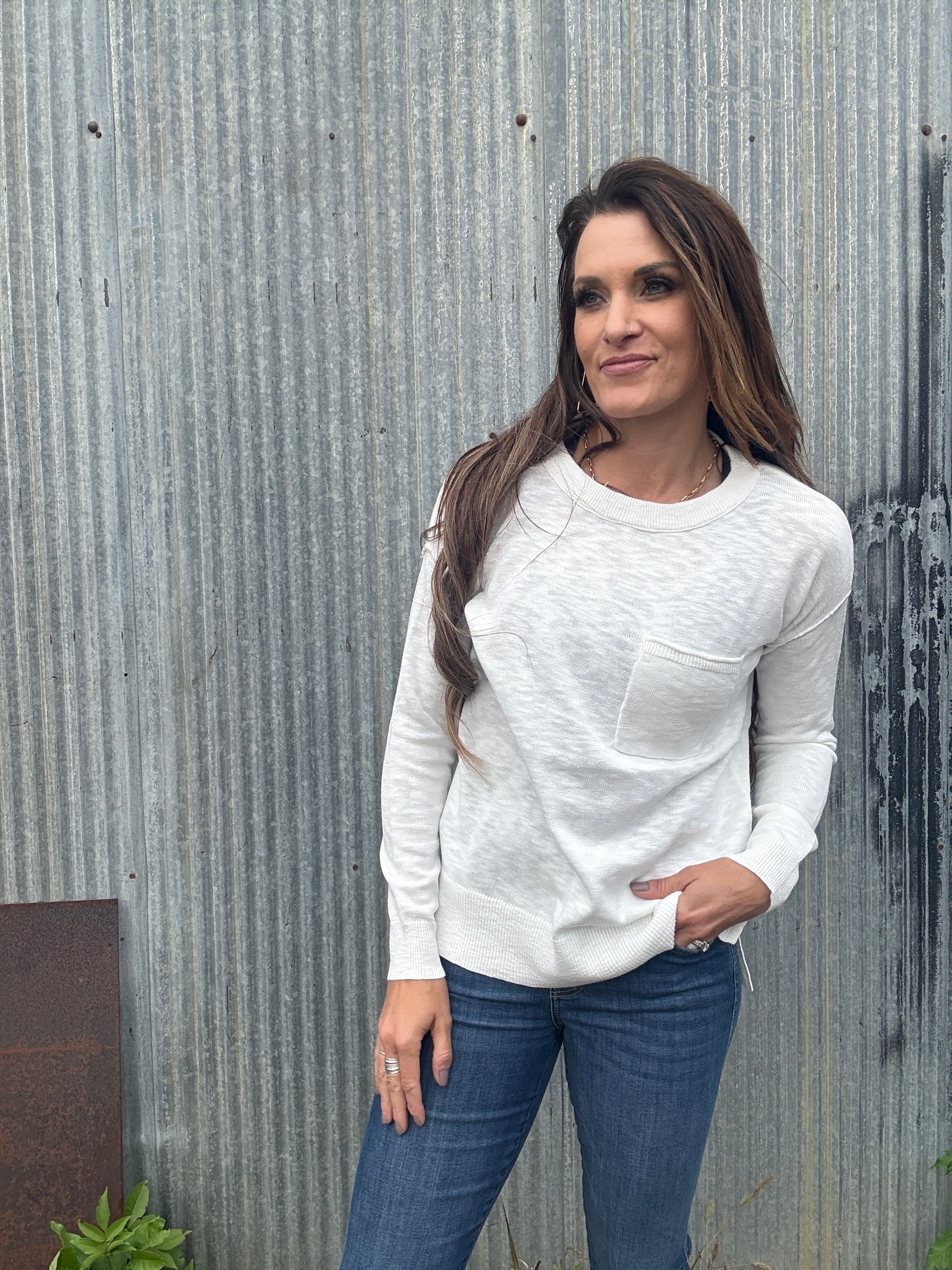 Faye Pocket Slub Sweater