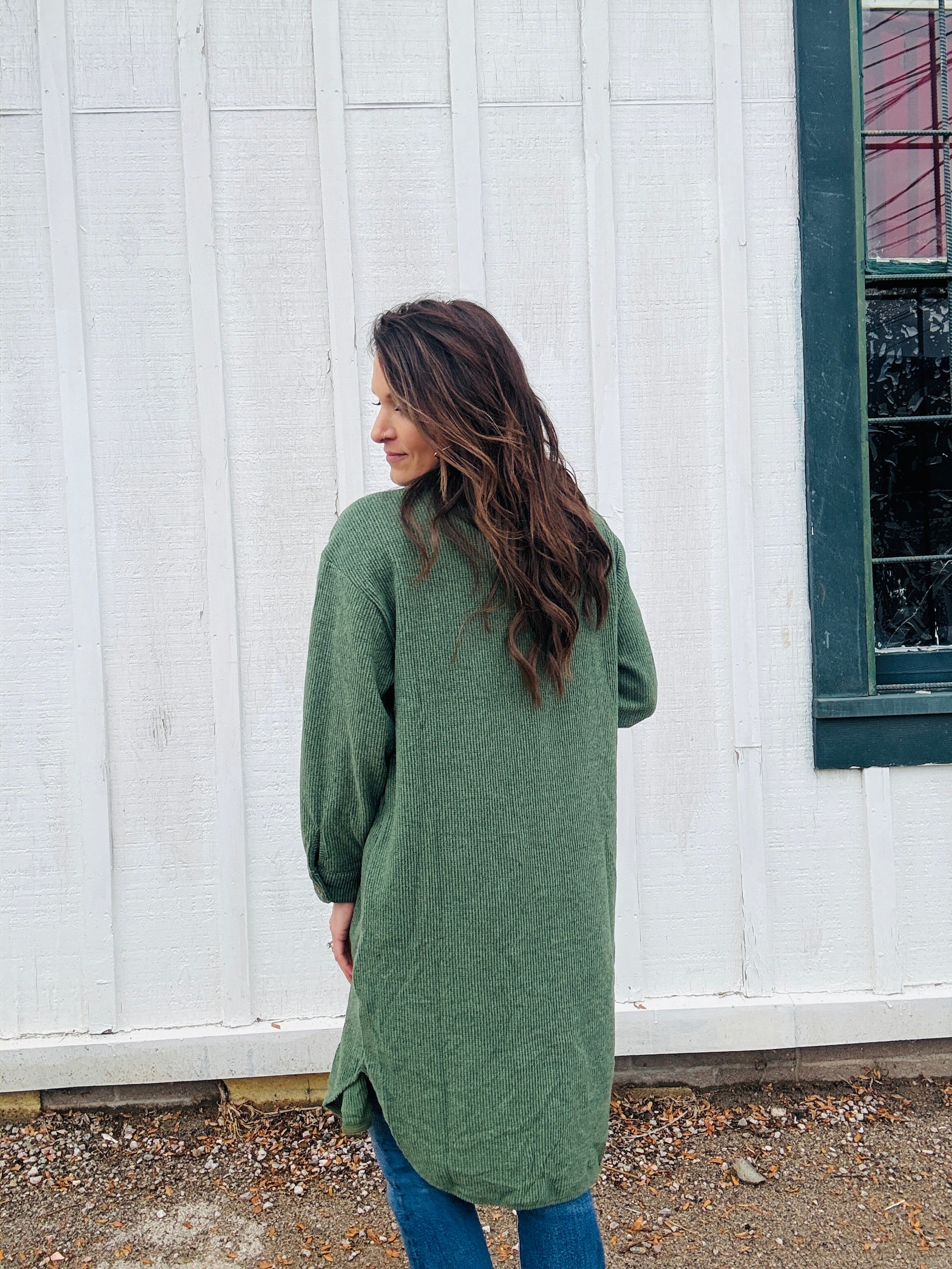 Long Brushed Waffle Jacket