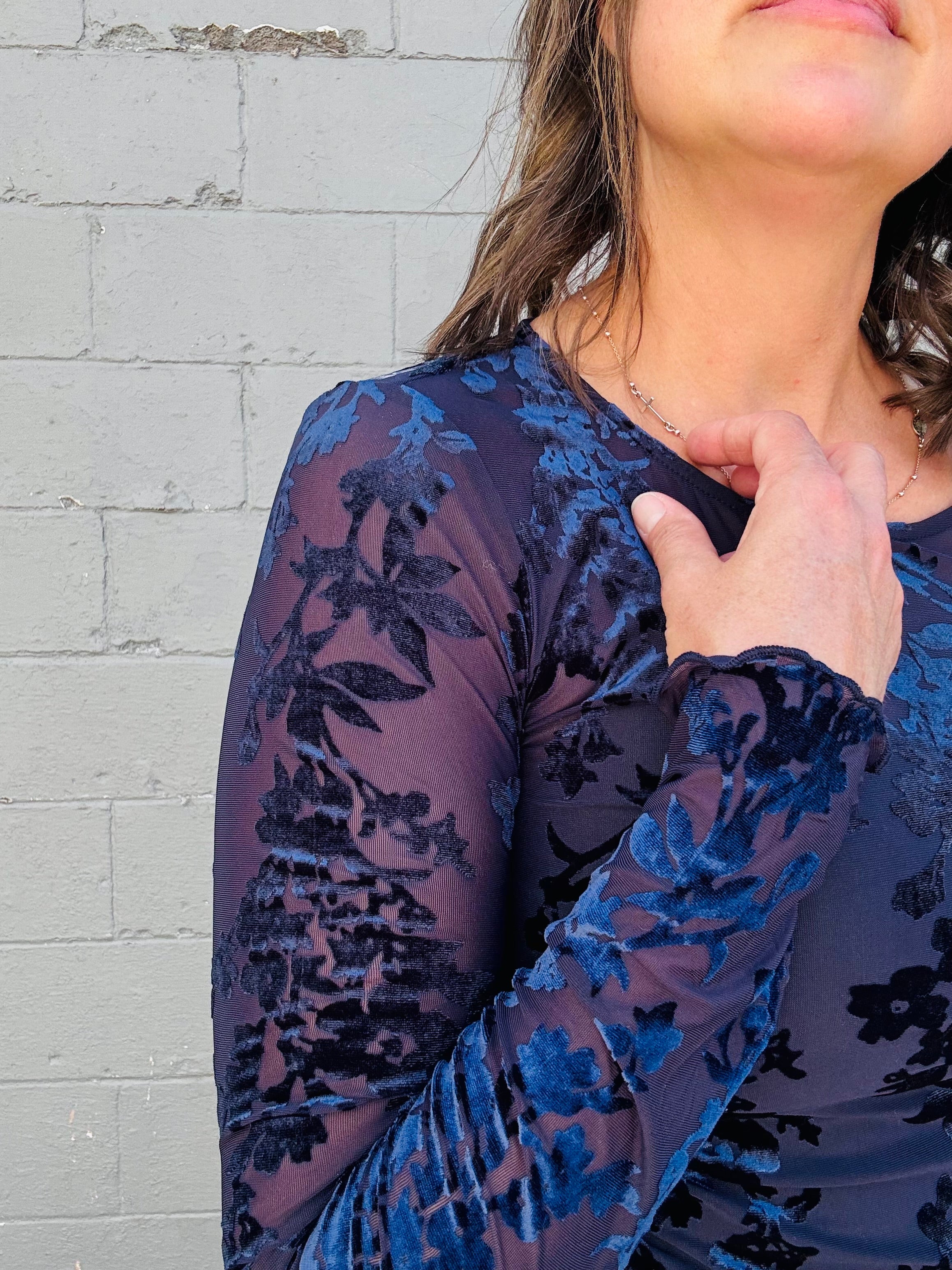 Velvet Mesh Long Sleeve