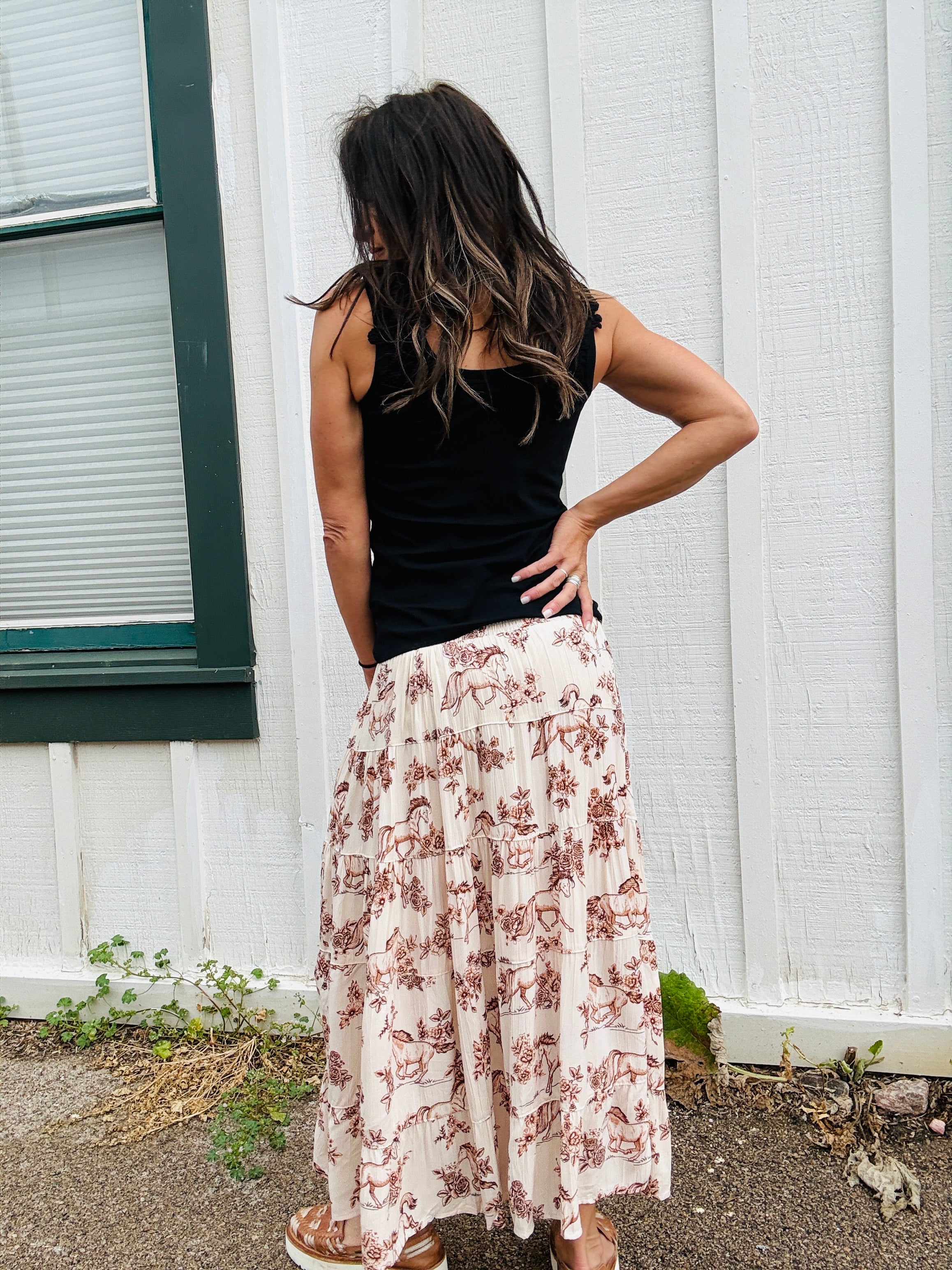 Floral Animal Print Skirt