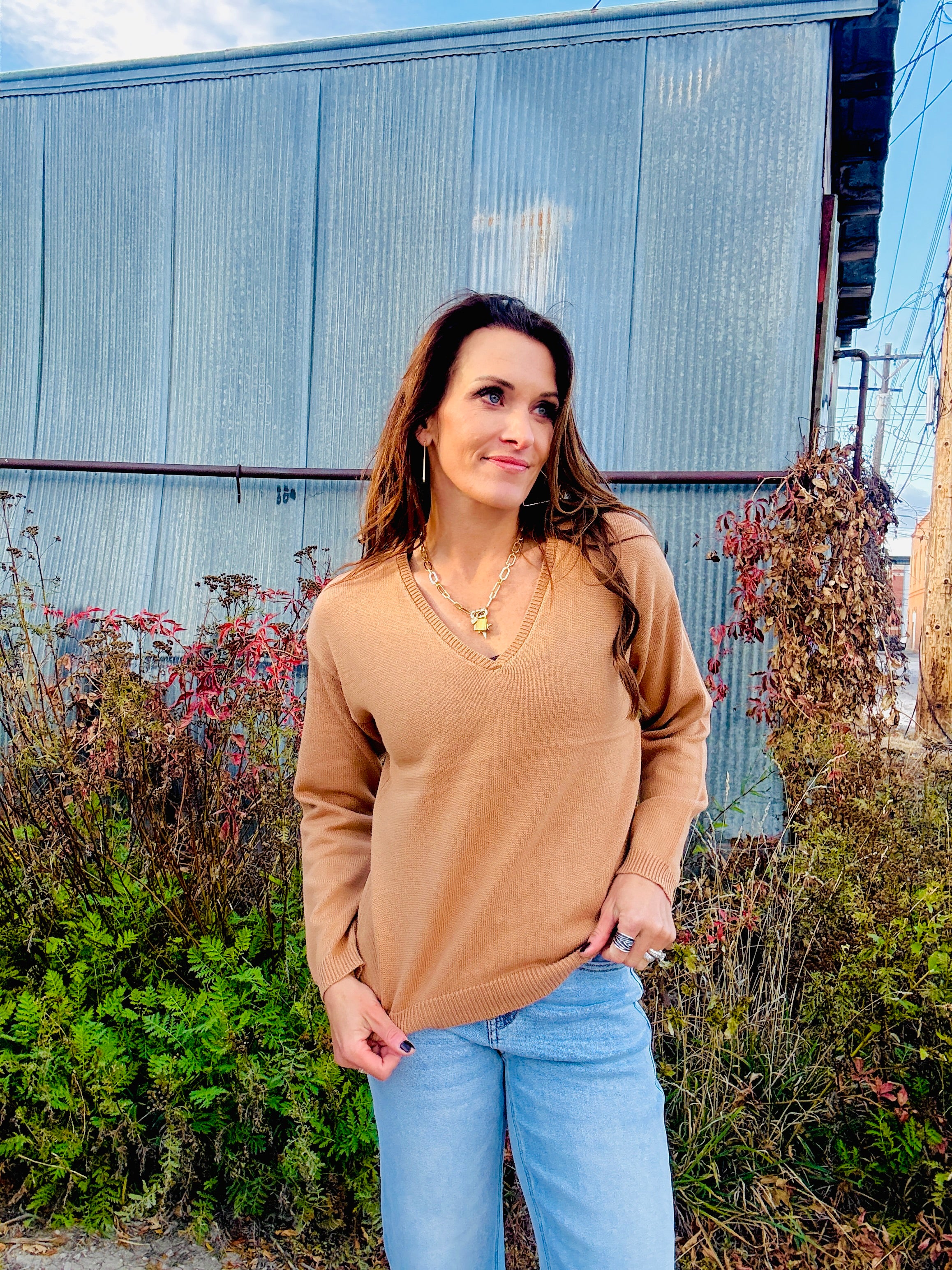 Sarah V-Neck Long Sleeve