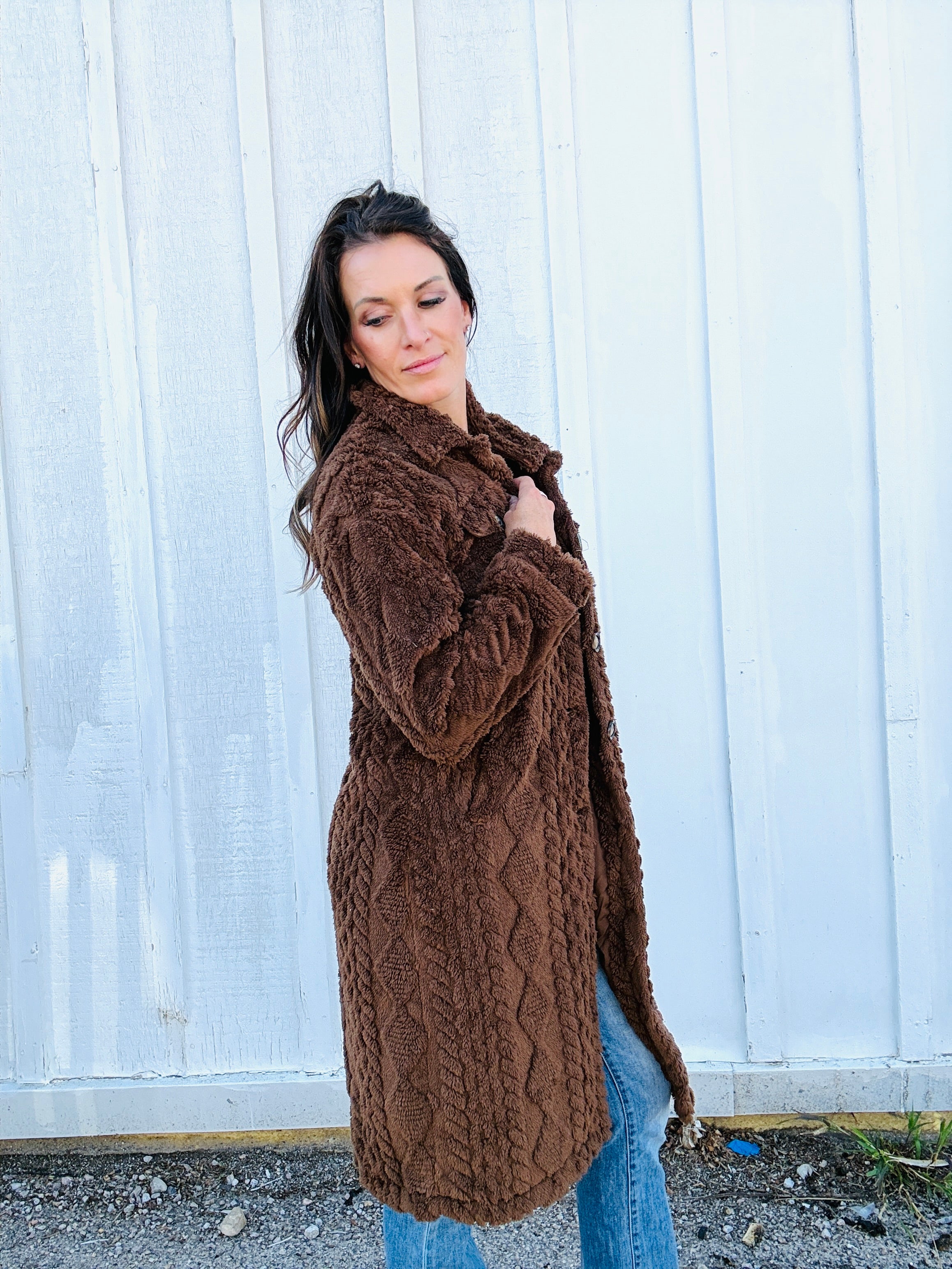Quilted Long Sherpa Jacket
