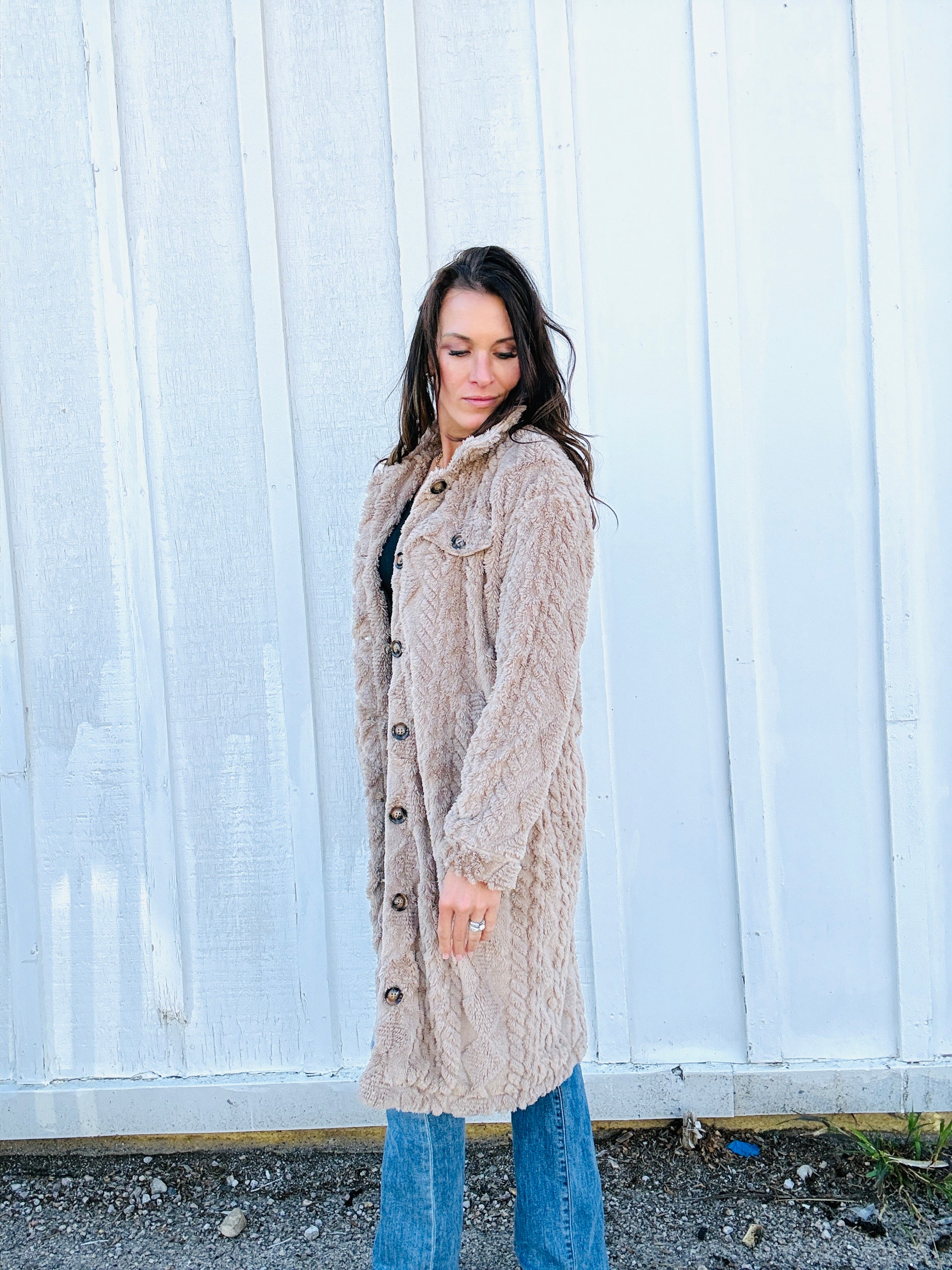 Quilted Long Sherpa Jacket