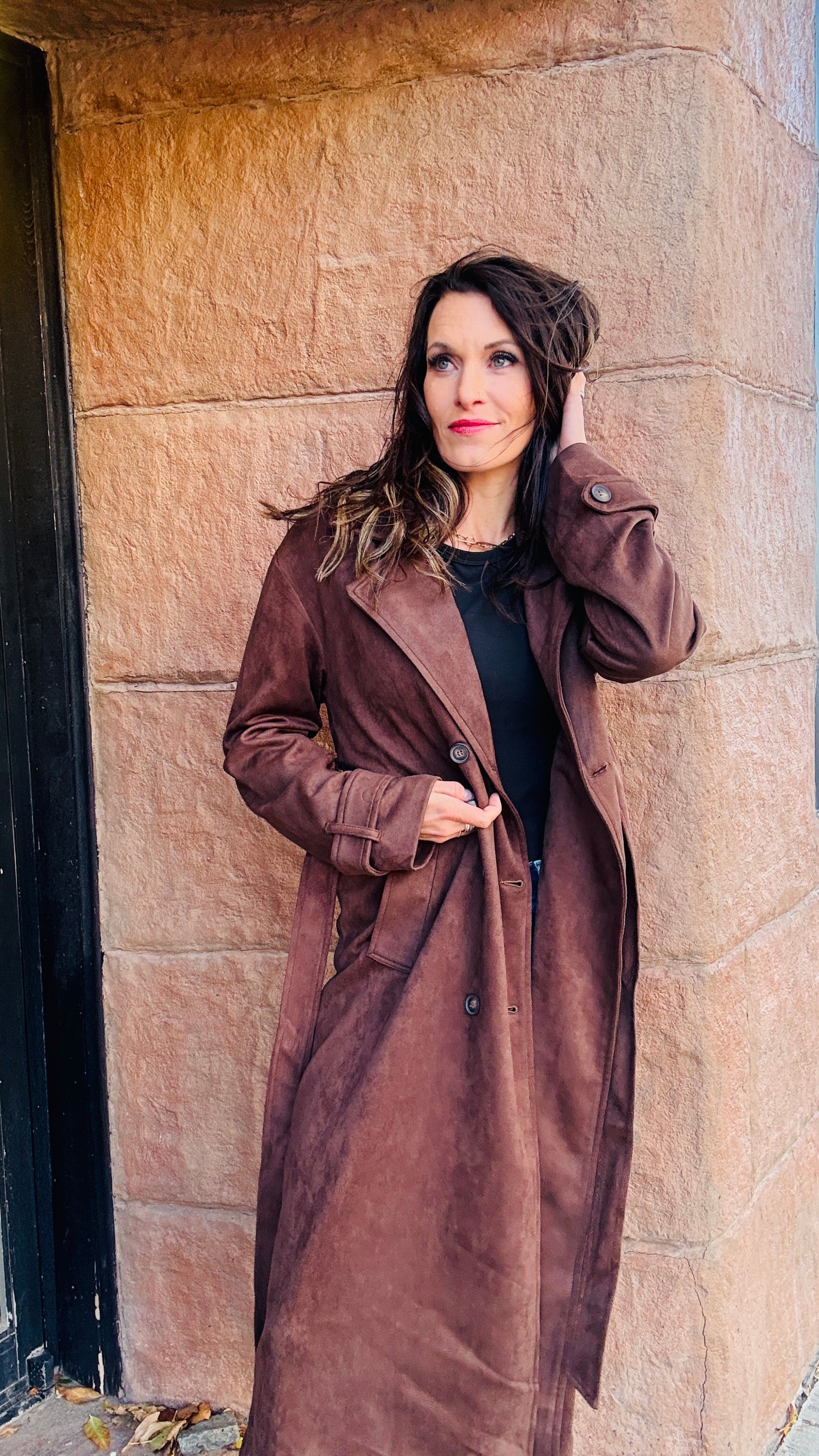Sutton Suede Trench Coat