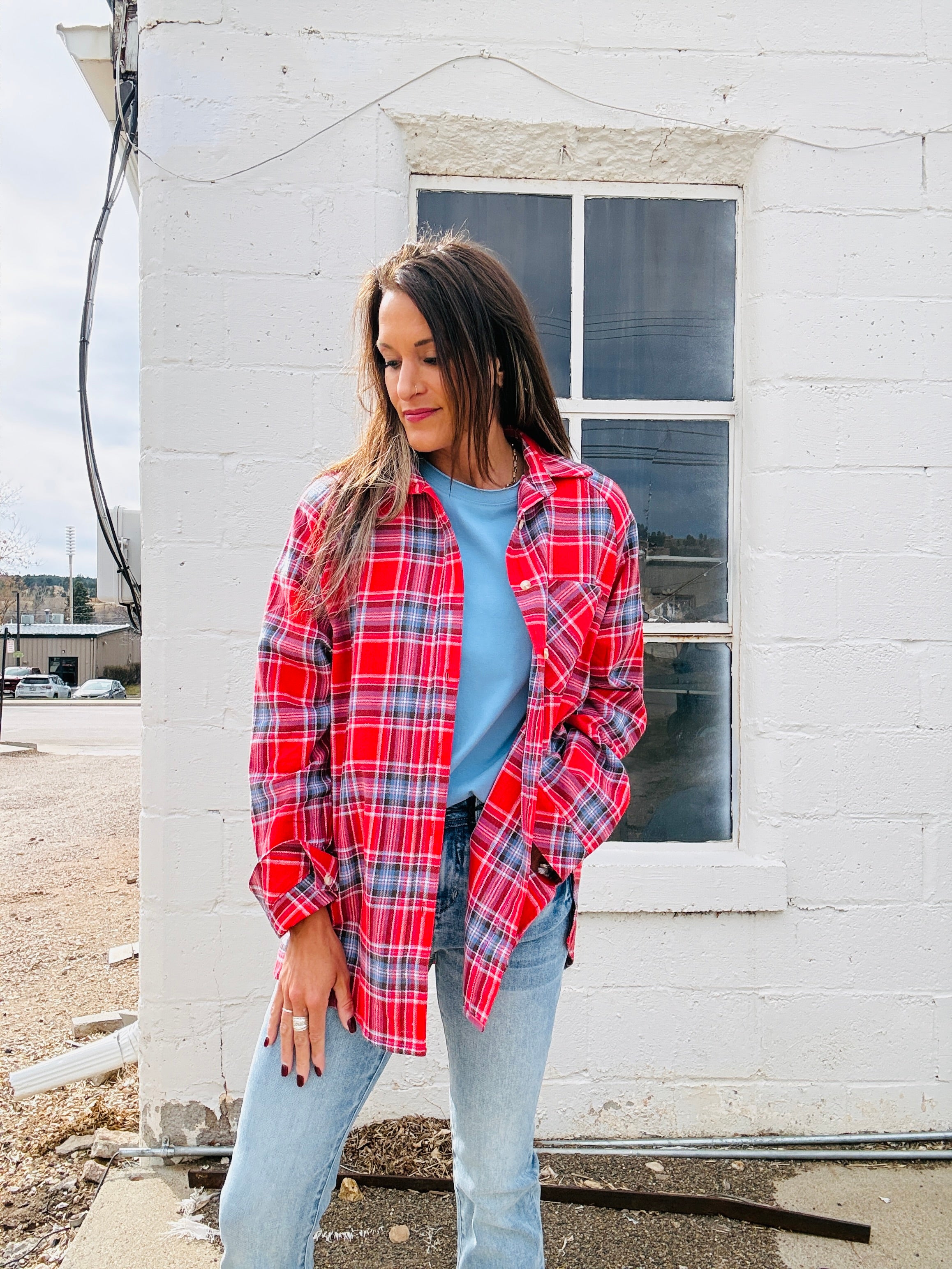 Oversized Plaid Button Down