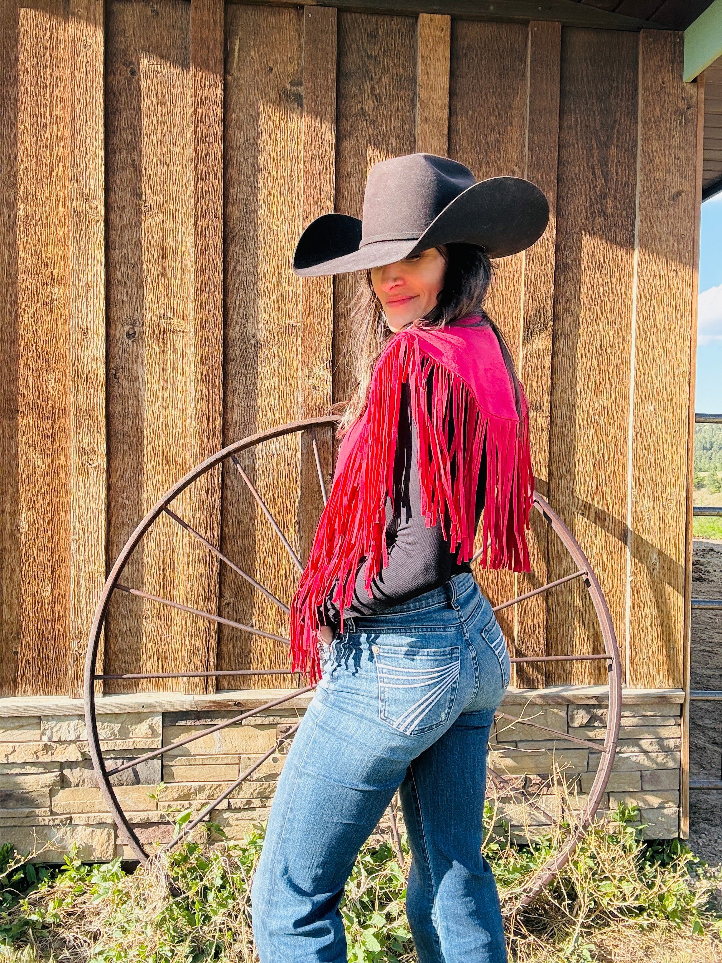 Suede Fringe Shrug