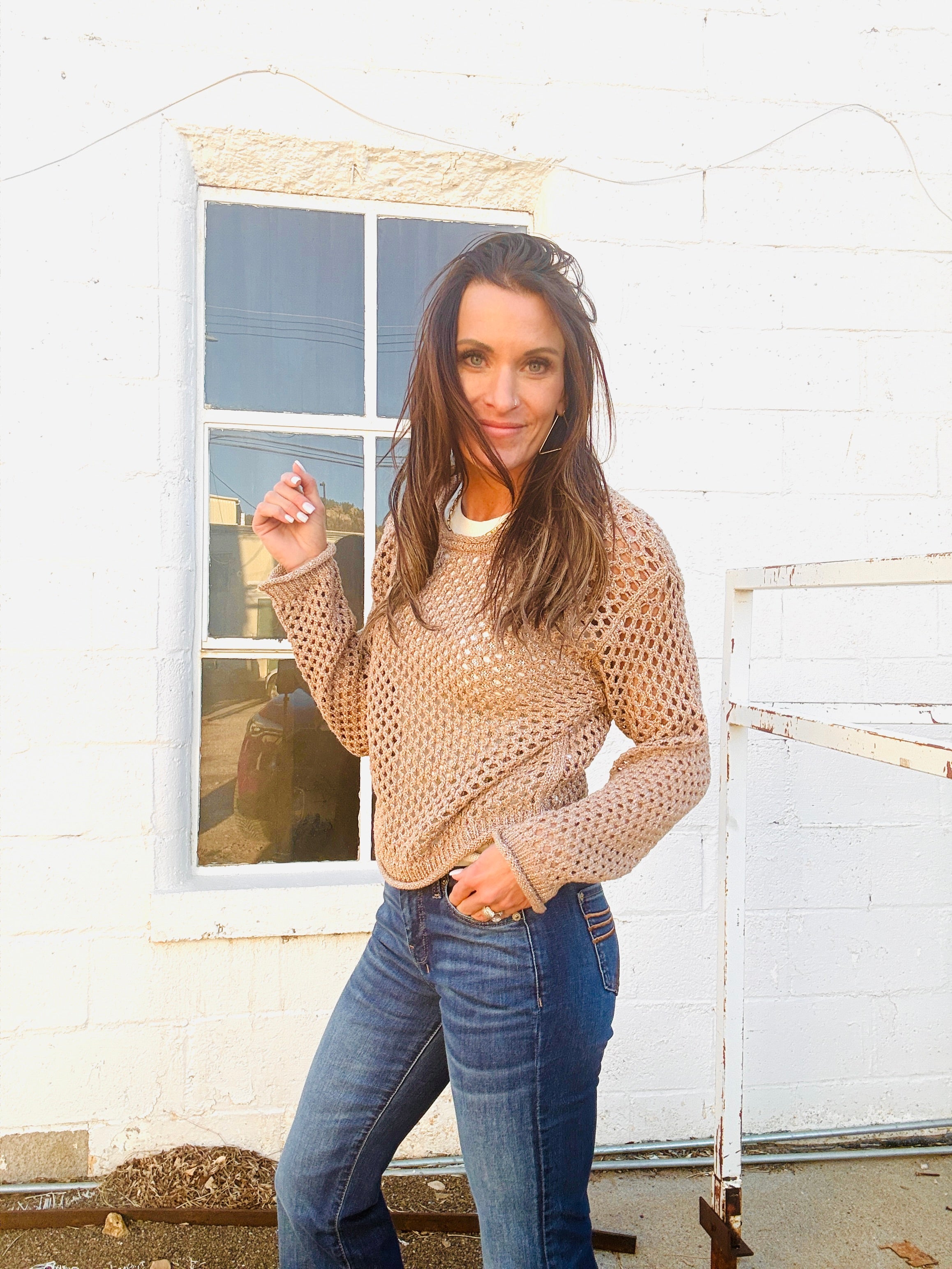 Z Supply Cala Shimmer Crochet Sweater