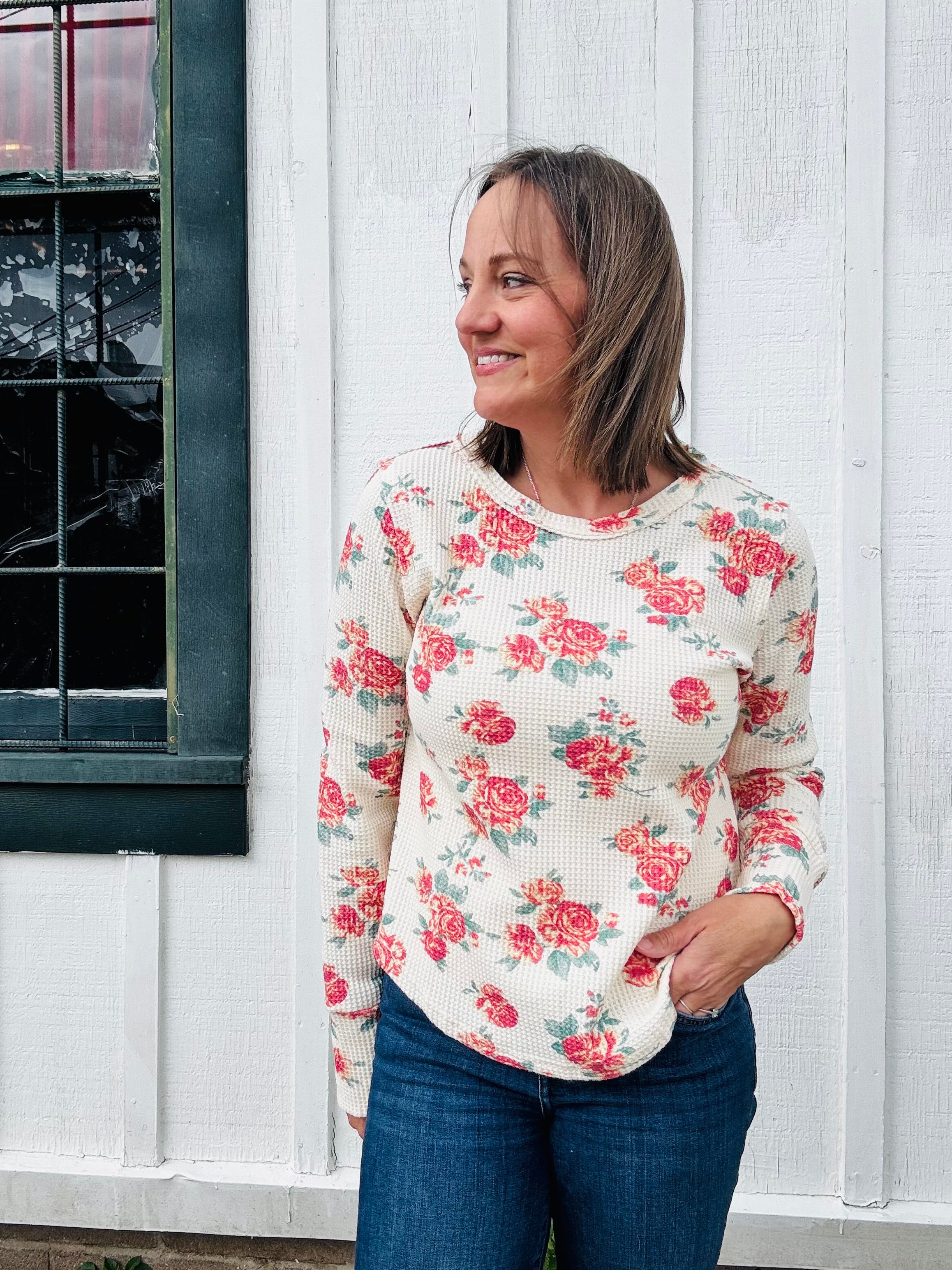 Annie Floral Thermal Top