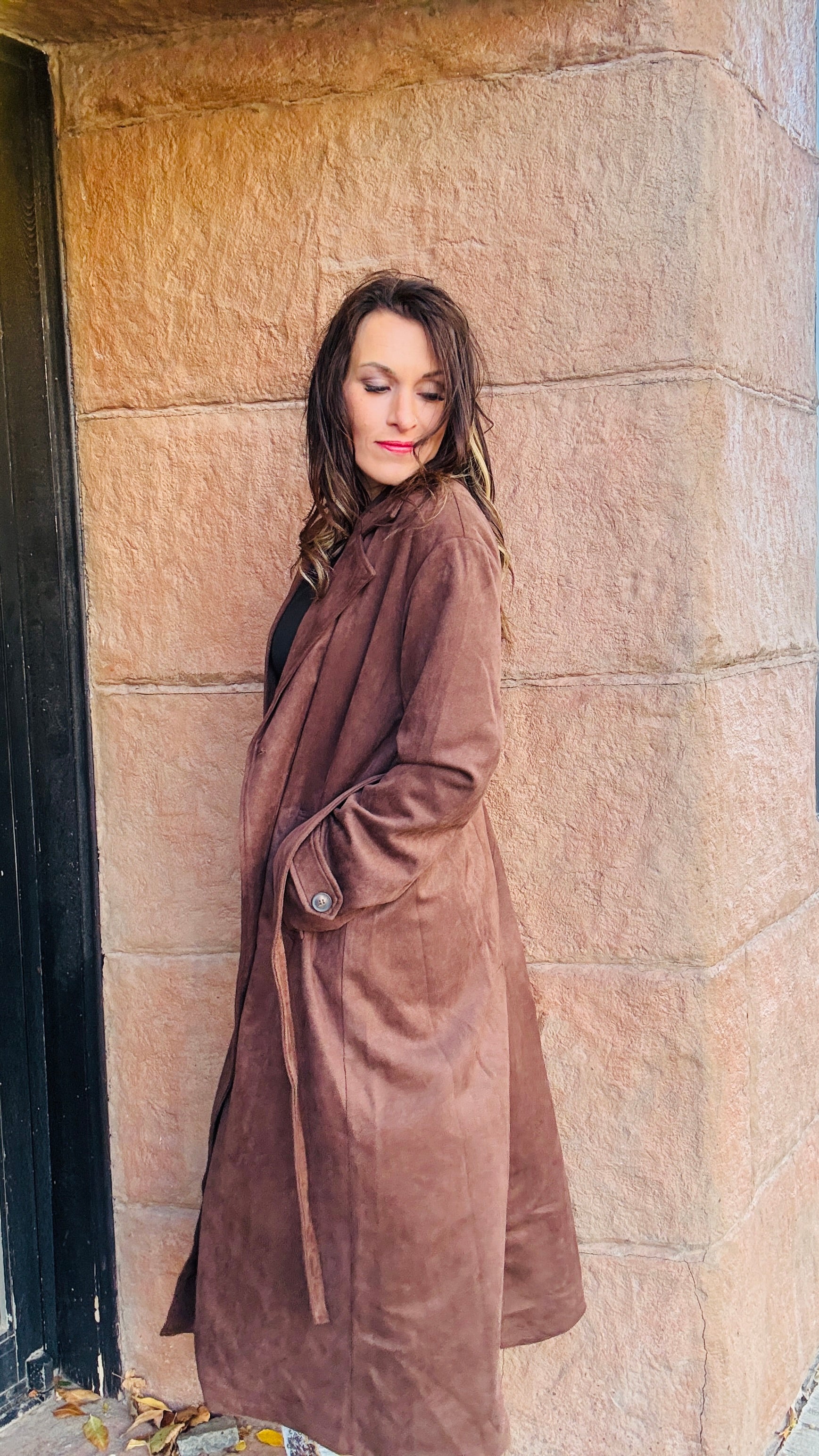 Sutton Suede Trench Coat