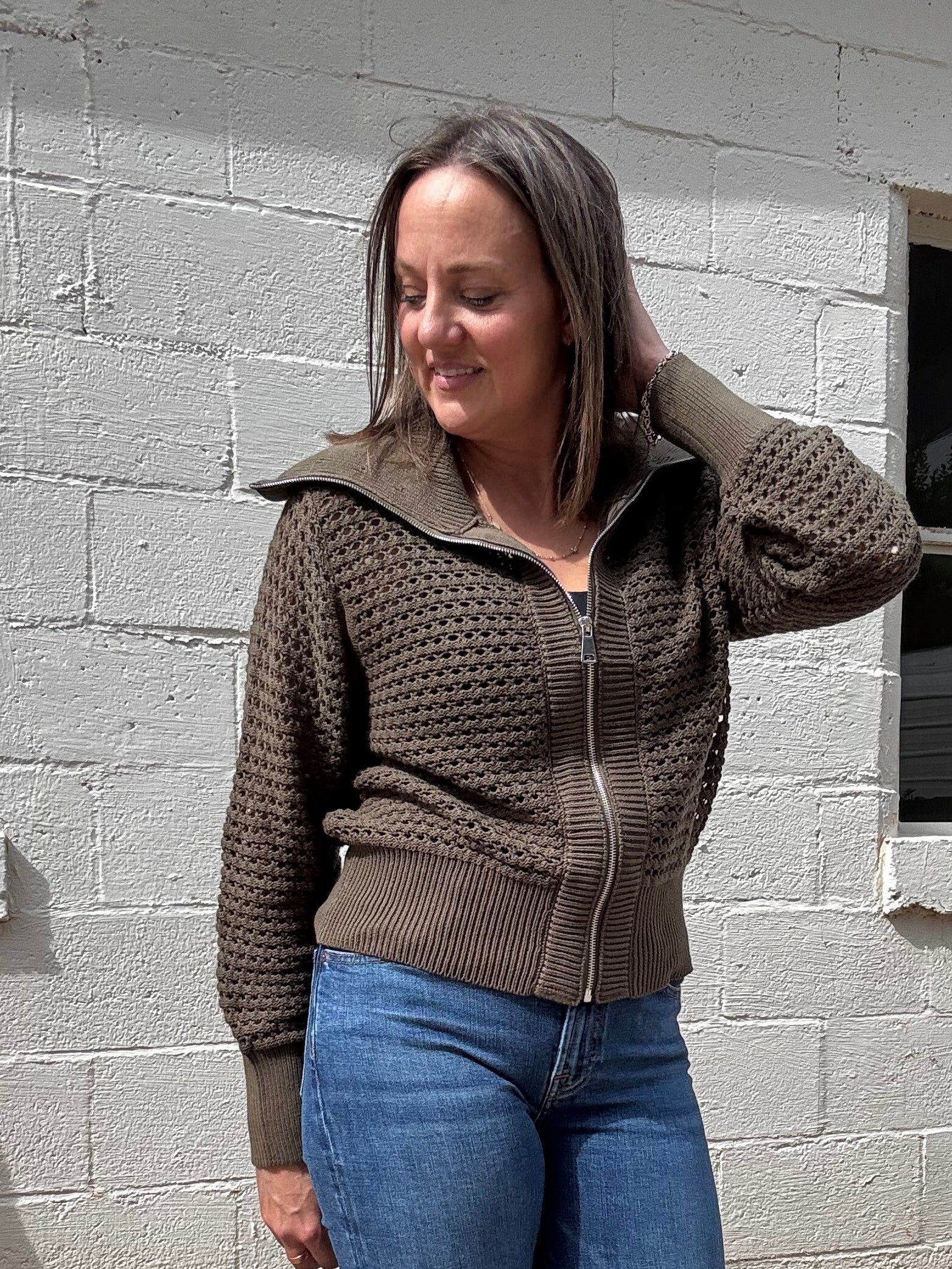 ELAN Maise Zip Knit