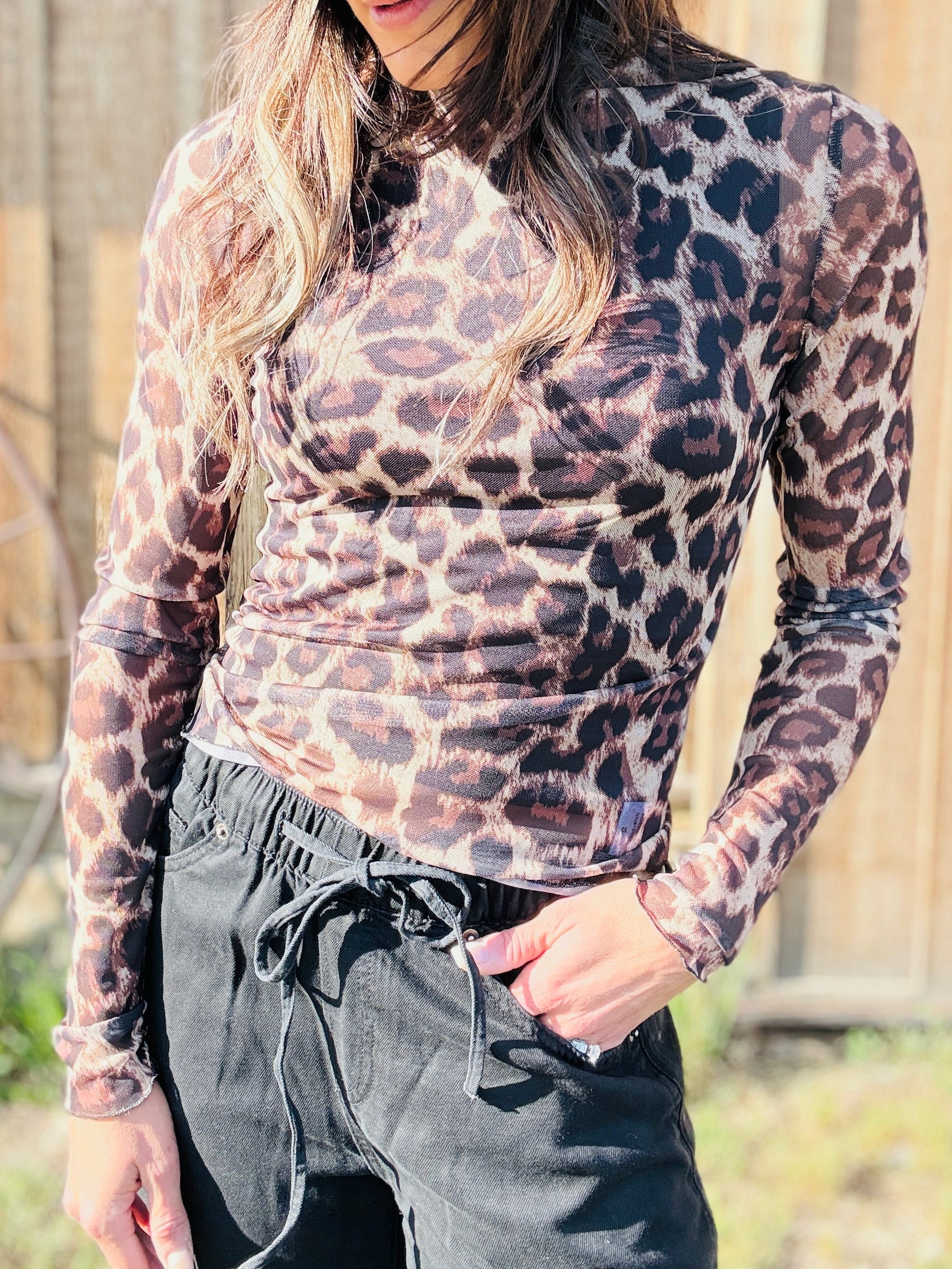 Mesh Leopard Long Sleeve