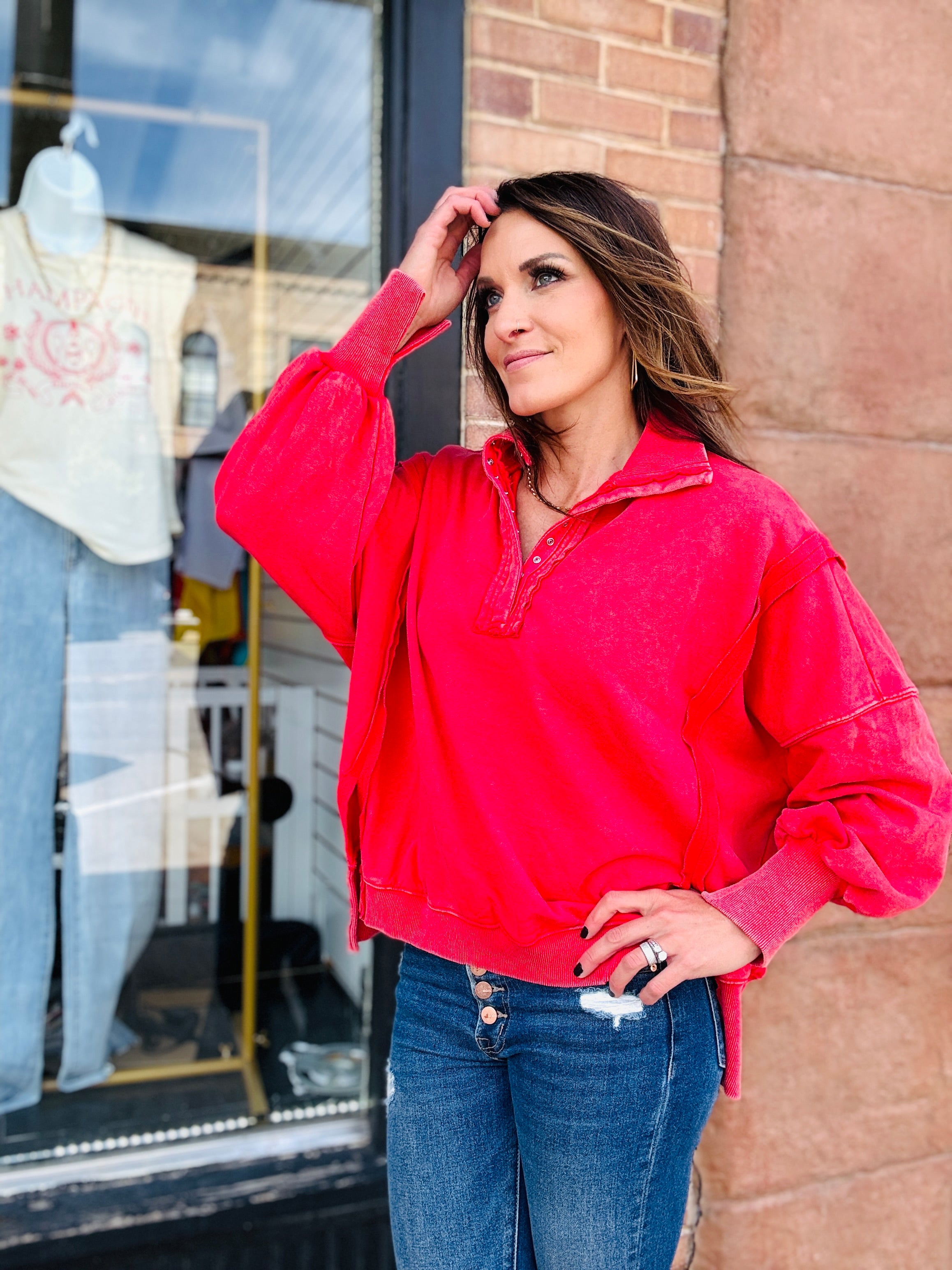 1/4 Button Up Pullover