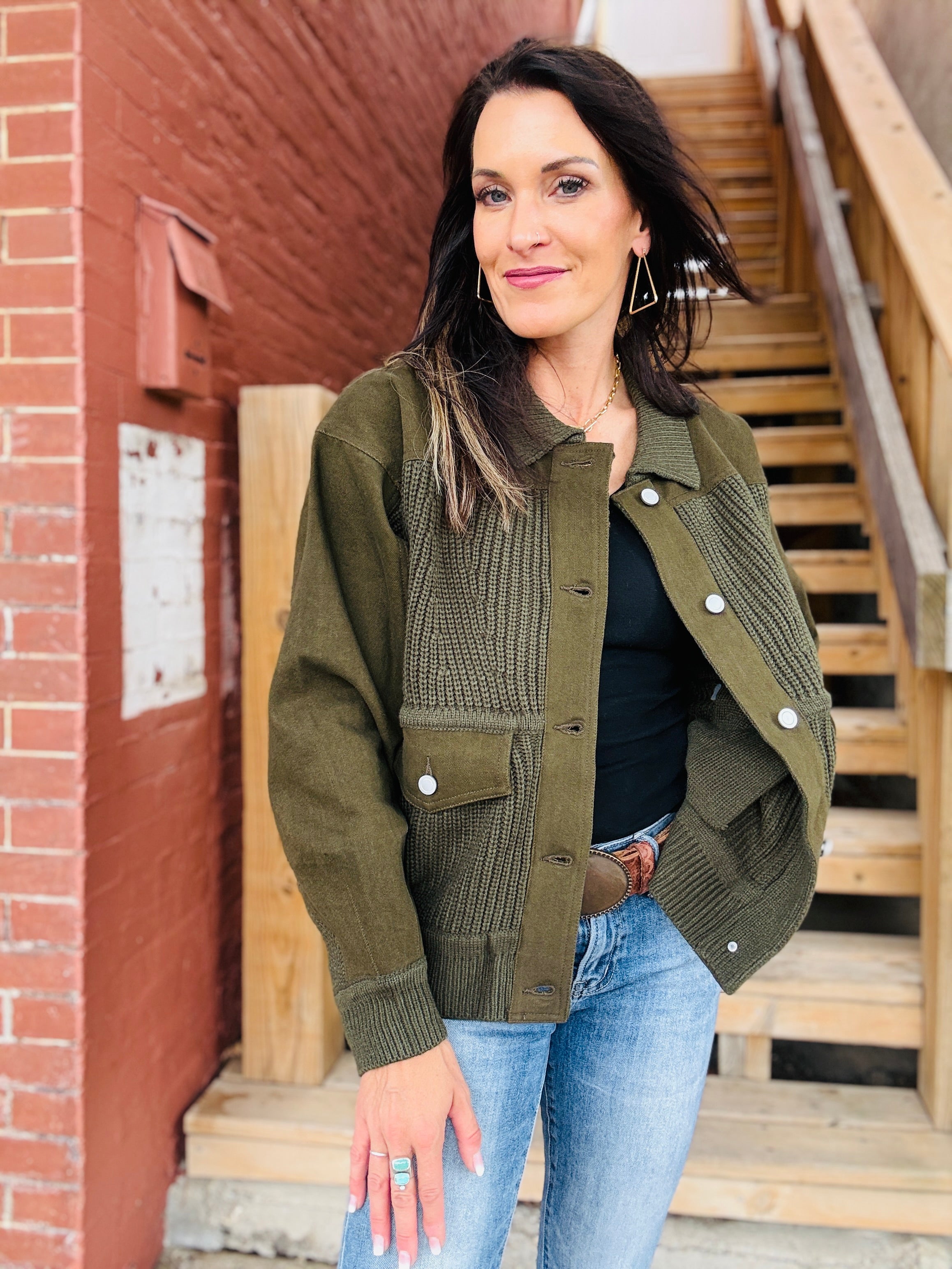 ELAN Cecily Utility Knit Jacket