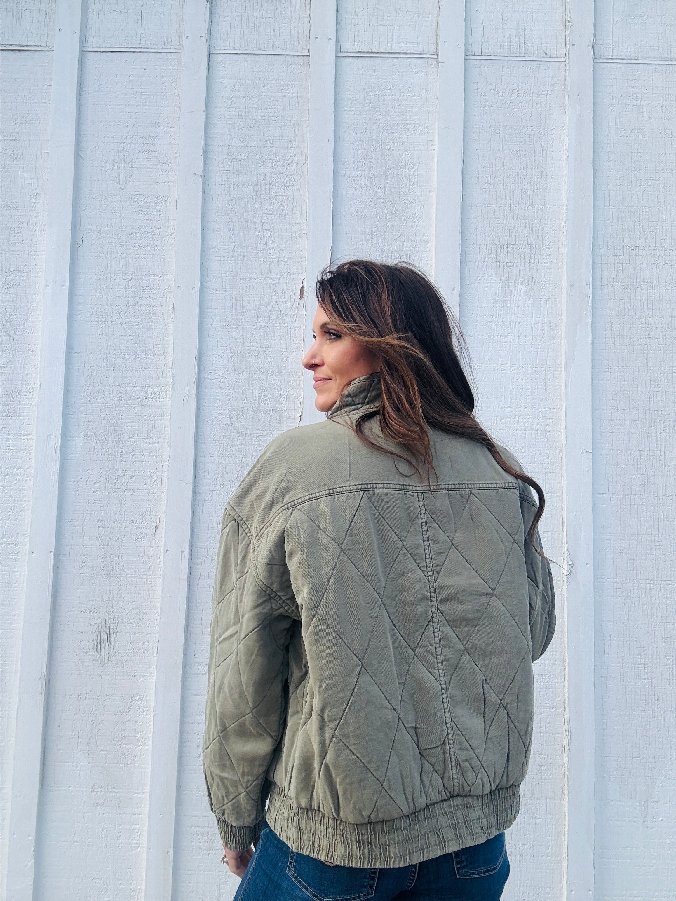 Quilted Button Down Jacket