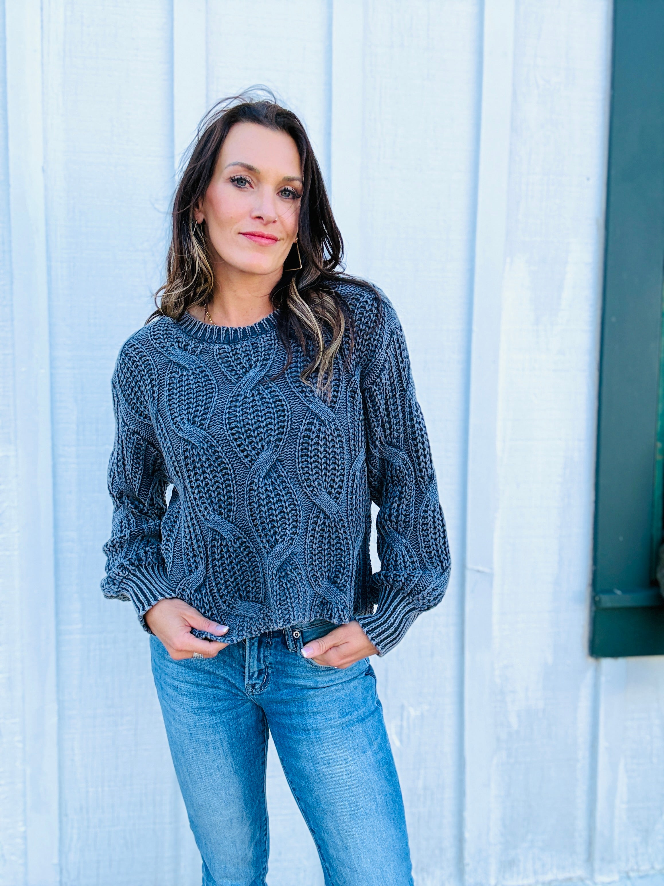 Katie Open Cable Knit Sweater