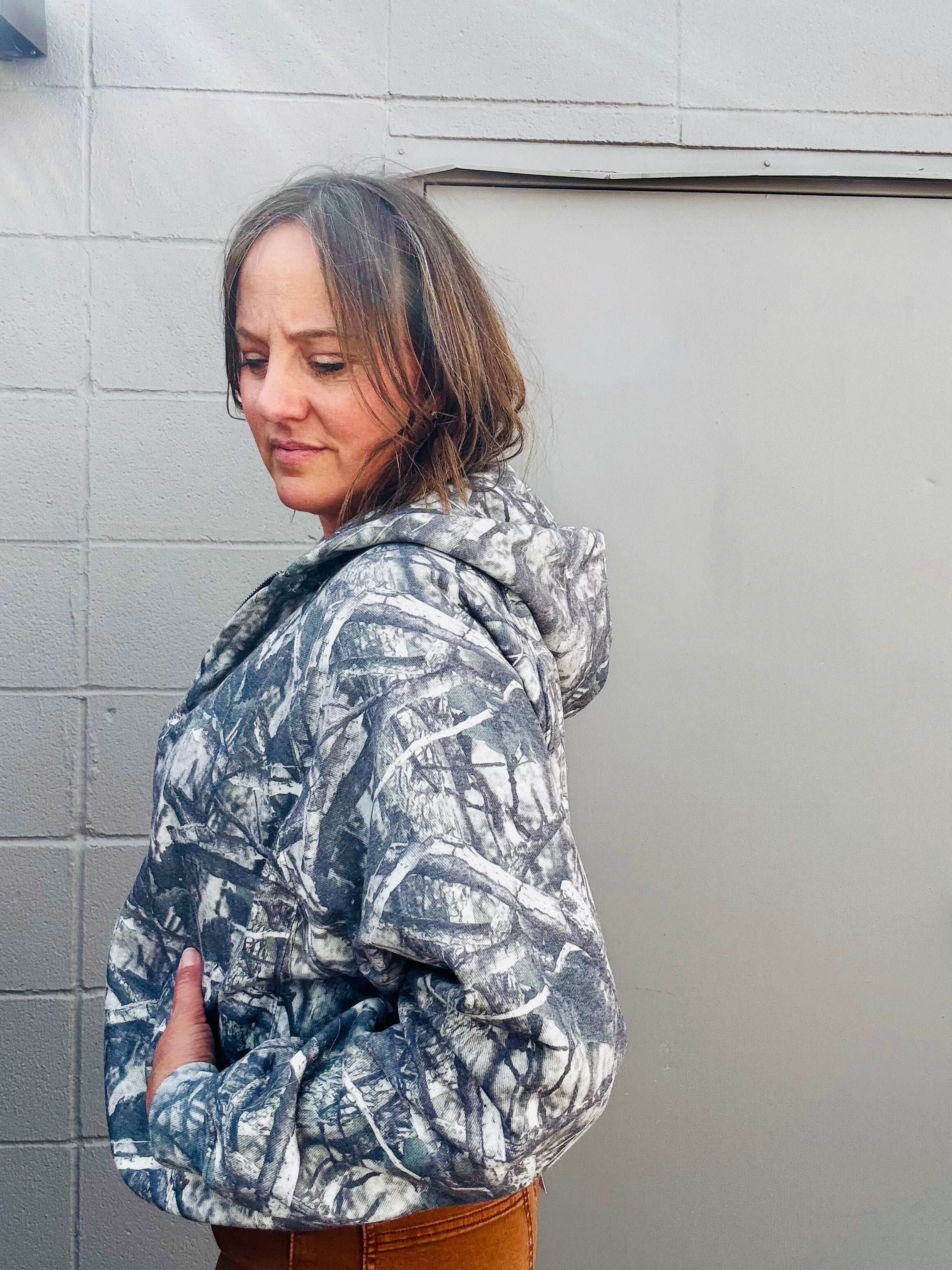 Cozy Camo Relaxed Zip Hoodie