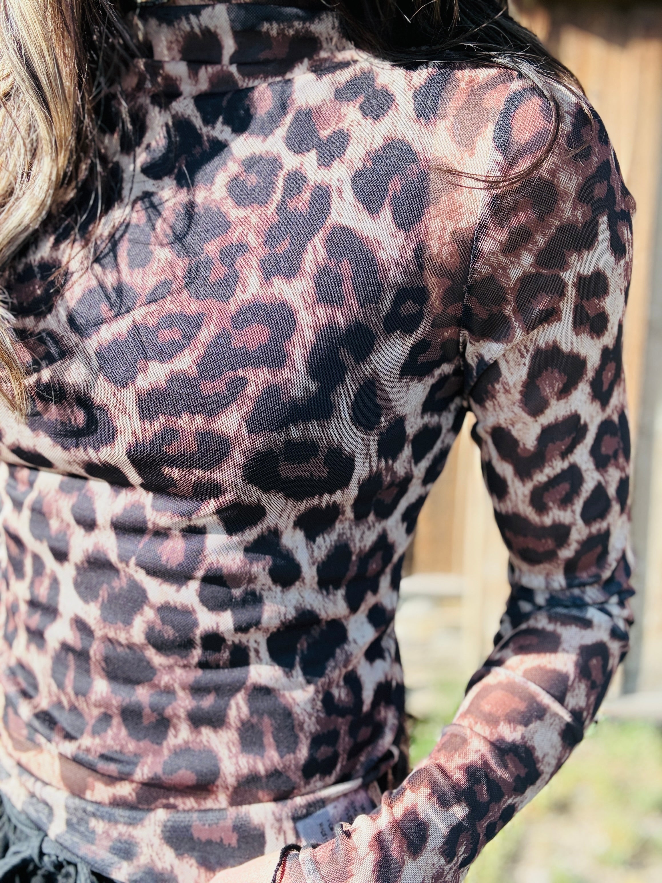 Mesh Leopard Long Sleeve