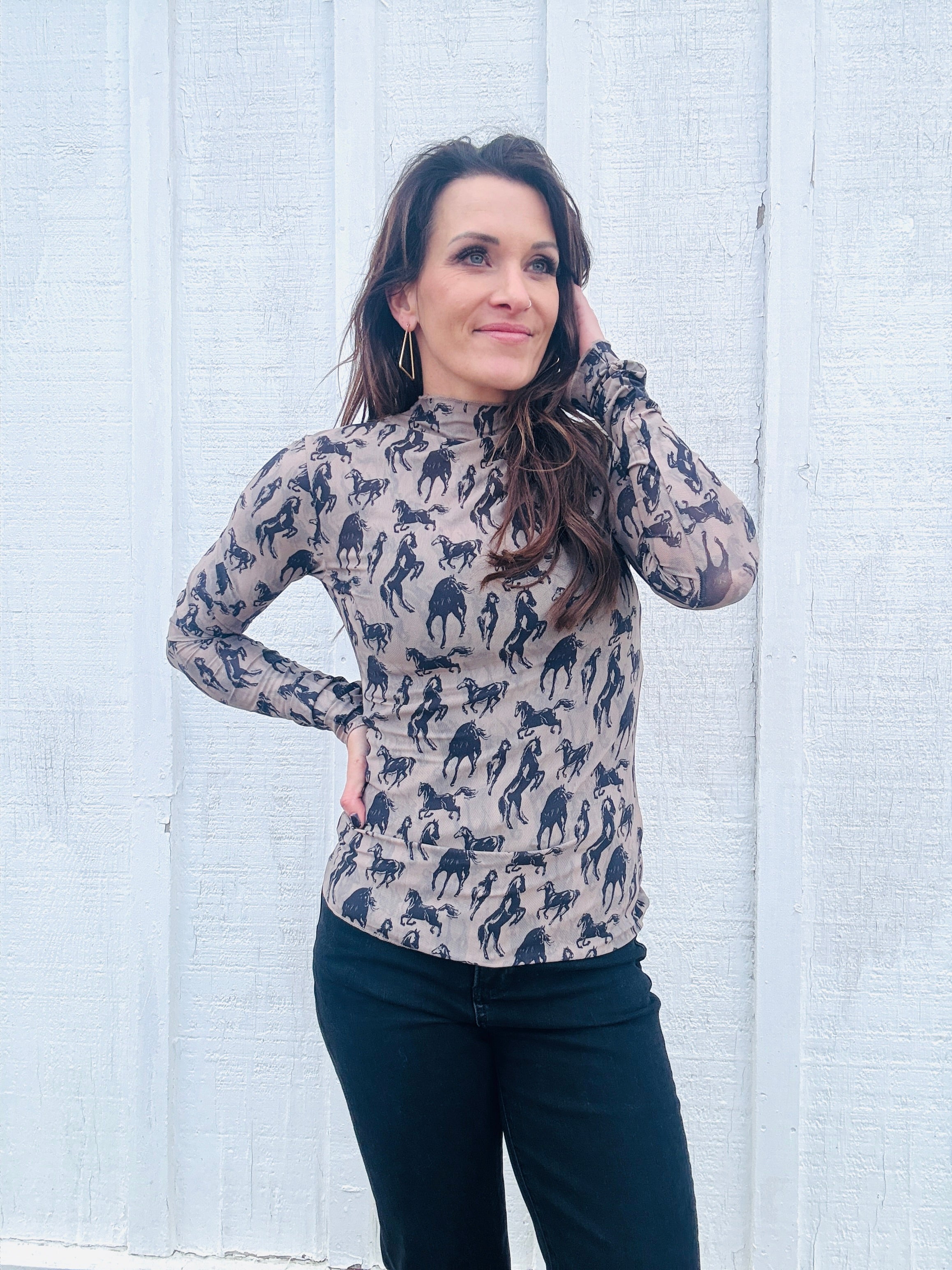 Mesh Western Horse Longsleeve