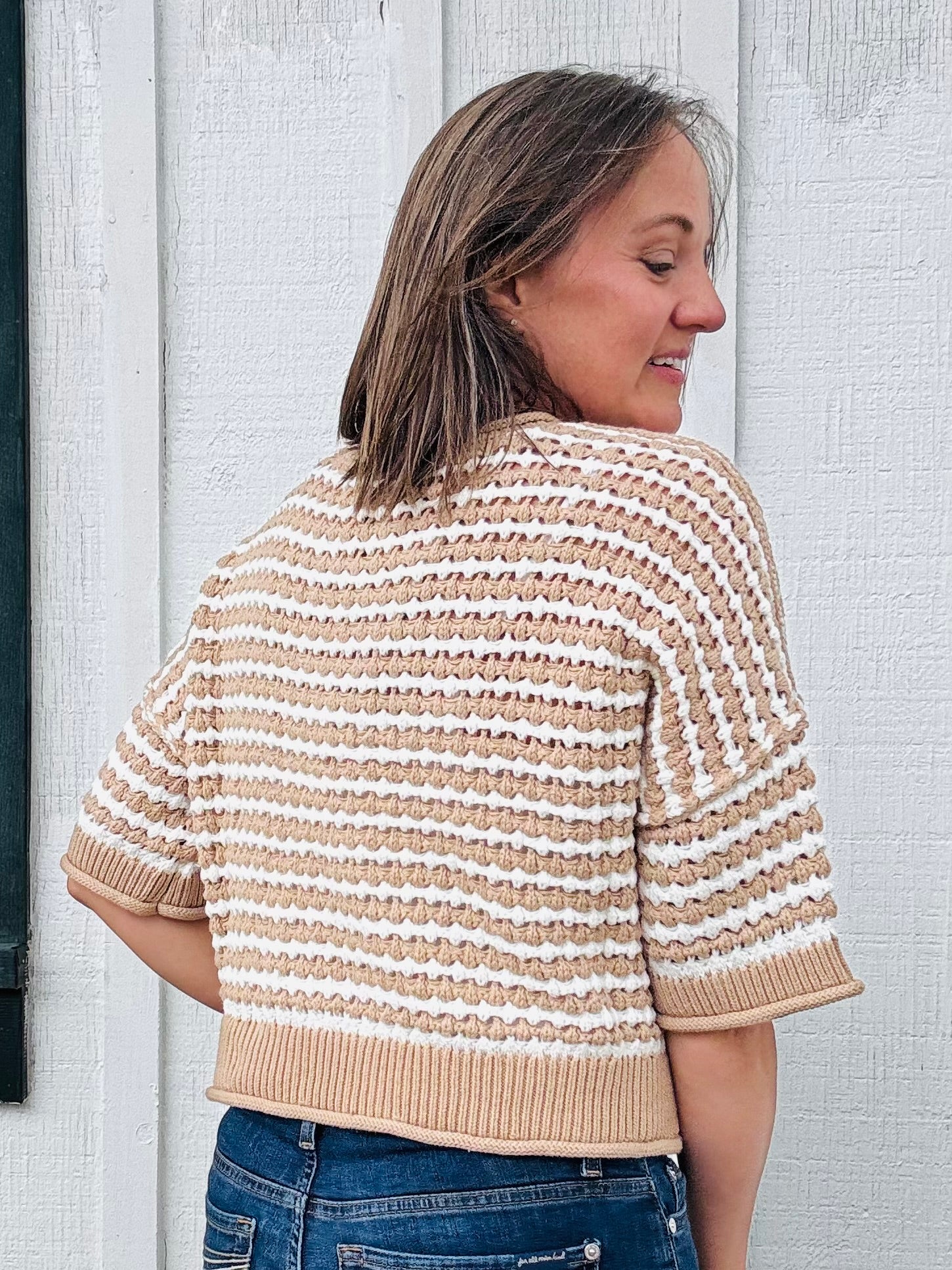 Striped Crochet Cardigan
