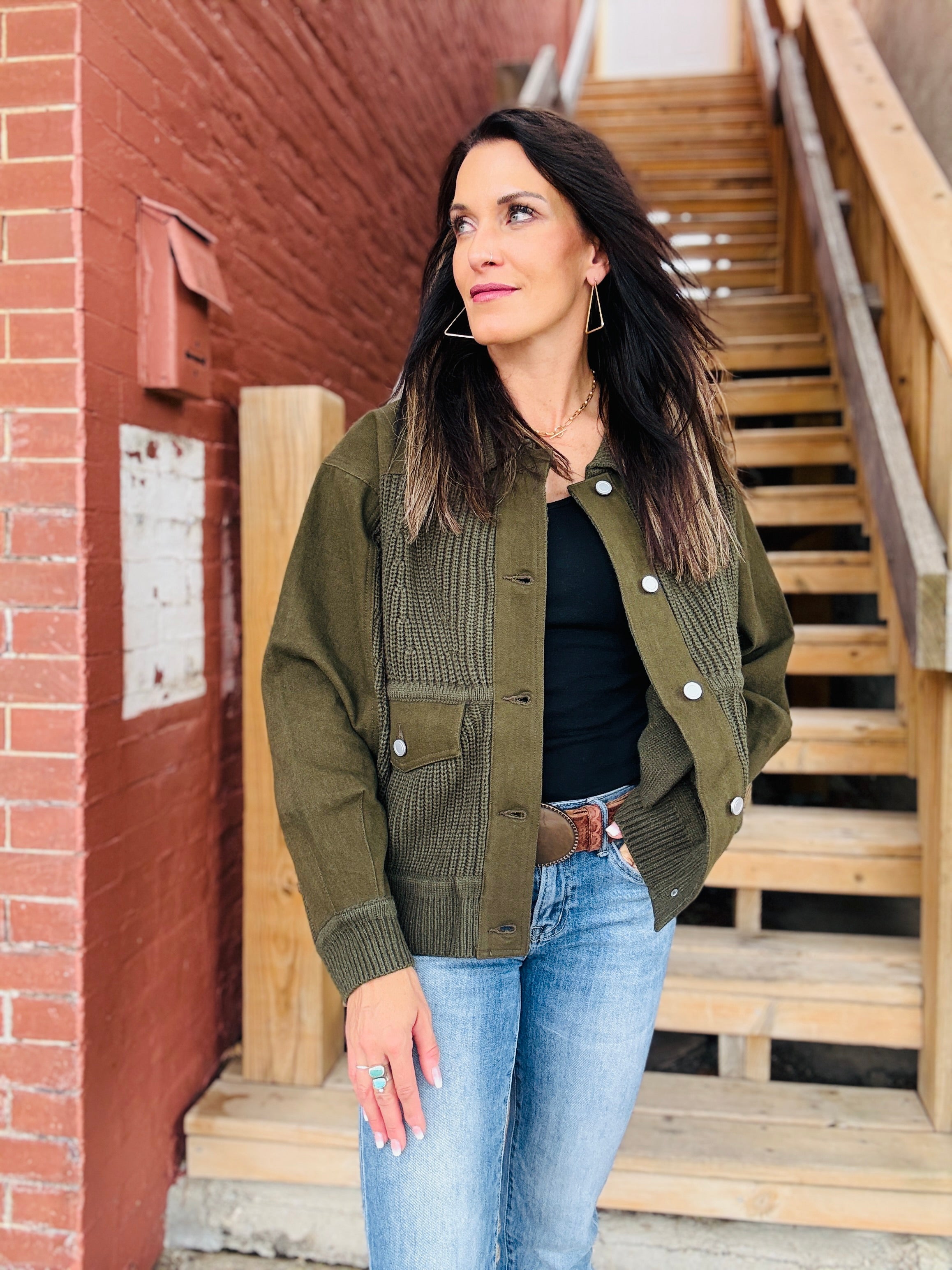 ELAN Cecily Utility Knit Jacket