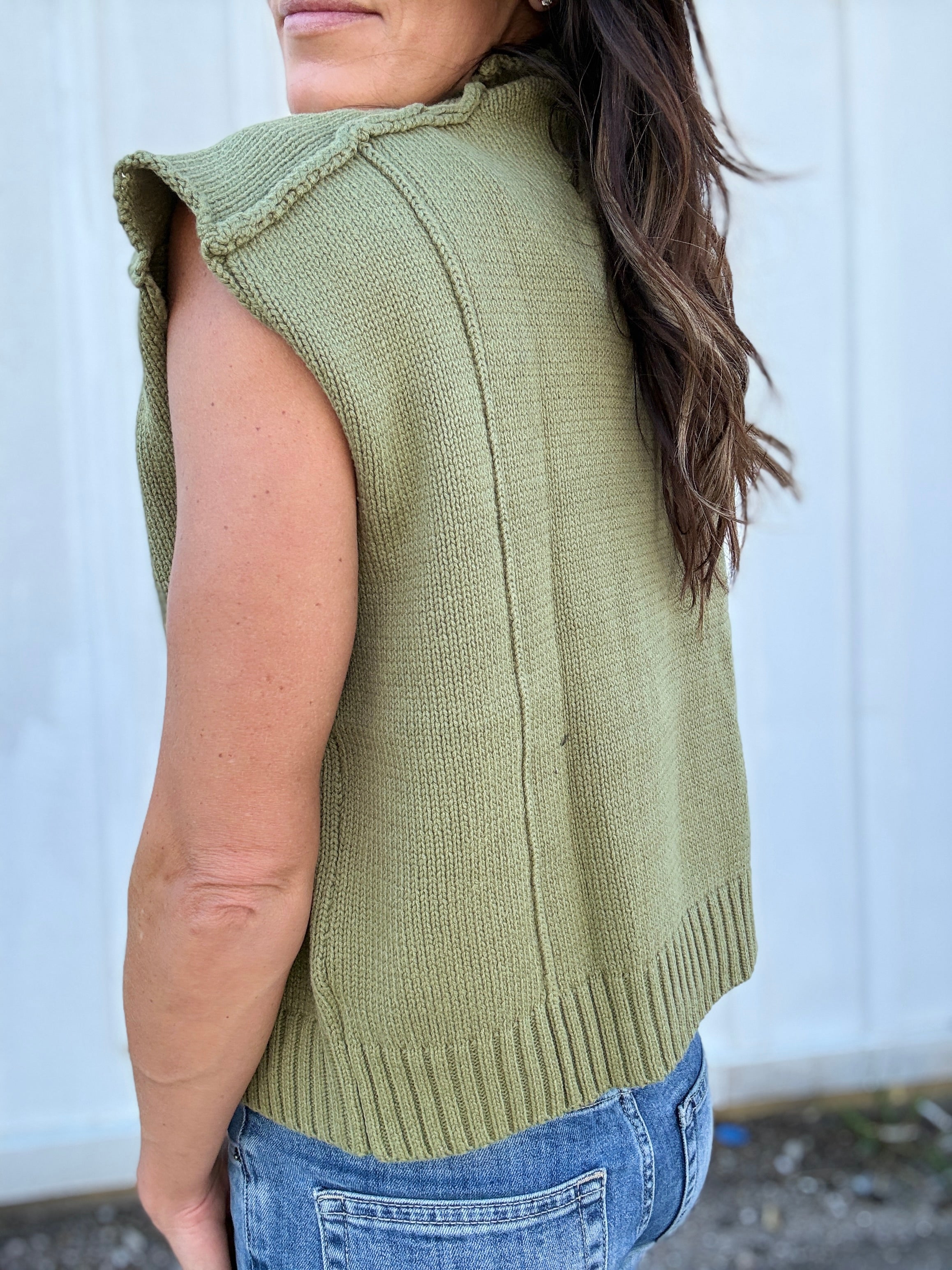 Meg Exposed Seam Sleeveless Sweater