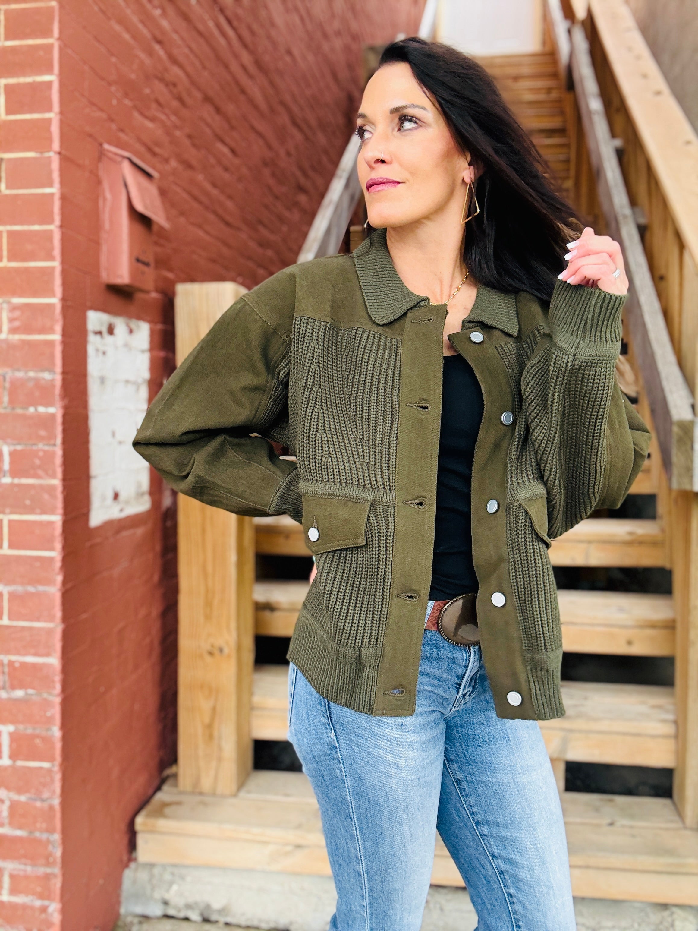 ELAN Cecily Utility Knit Jacket