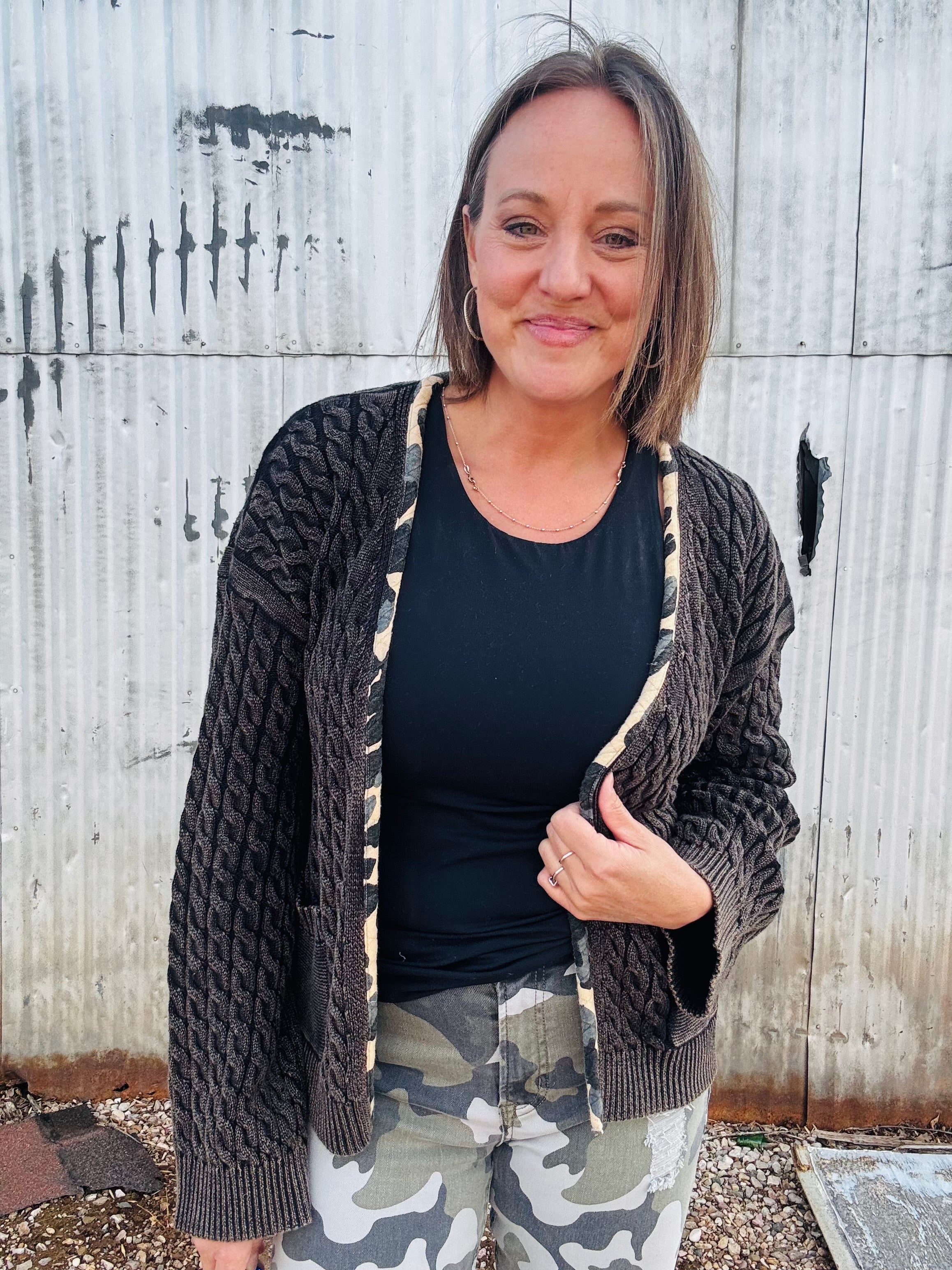 Cheetah Accent Open Cardi