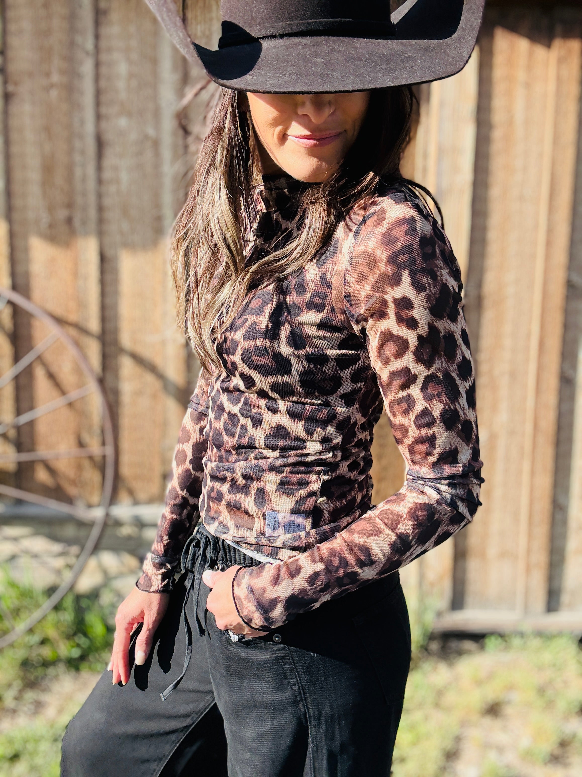 Mesh Leopard Long Sleeve