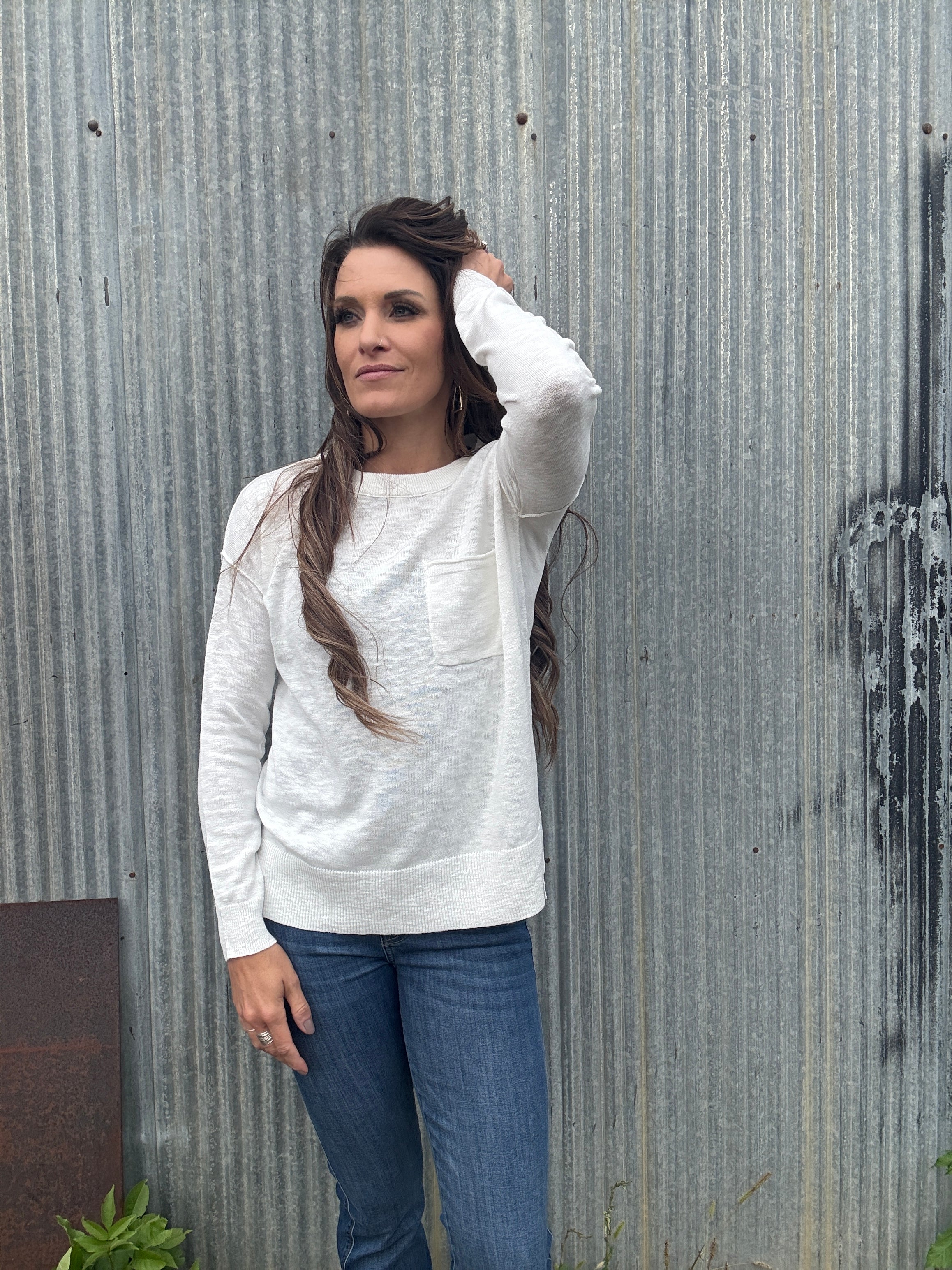 Faye Pocket Slub Sweater