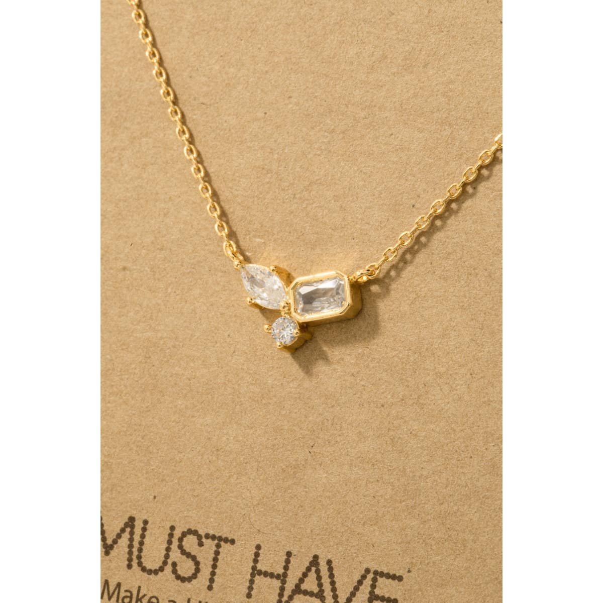 Gem Studs CZ Necklace