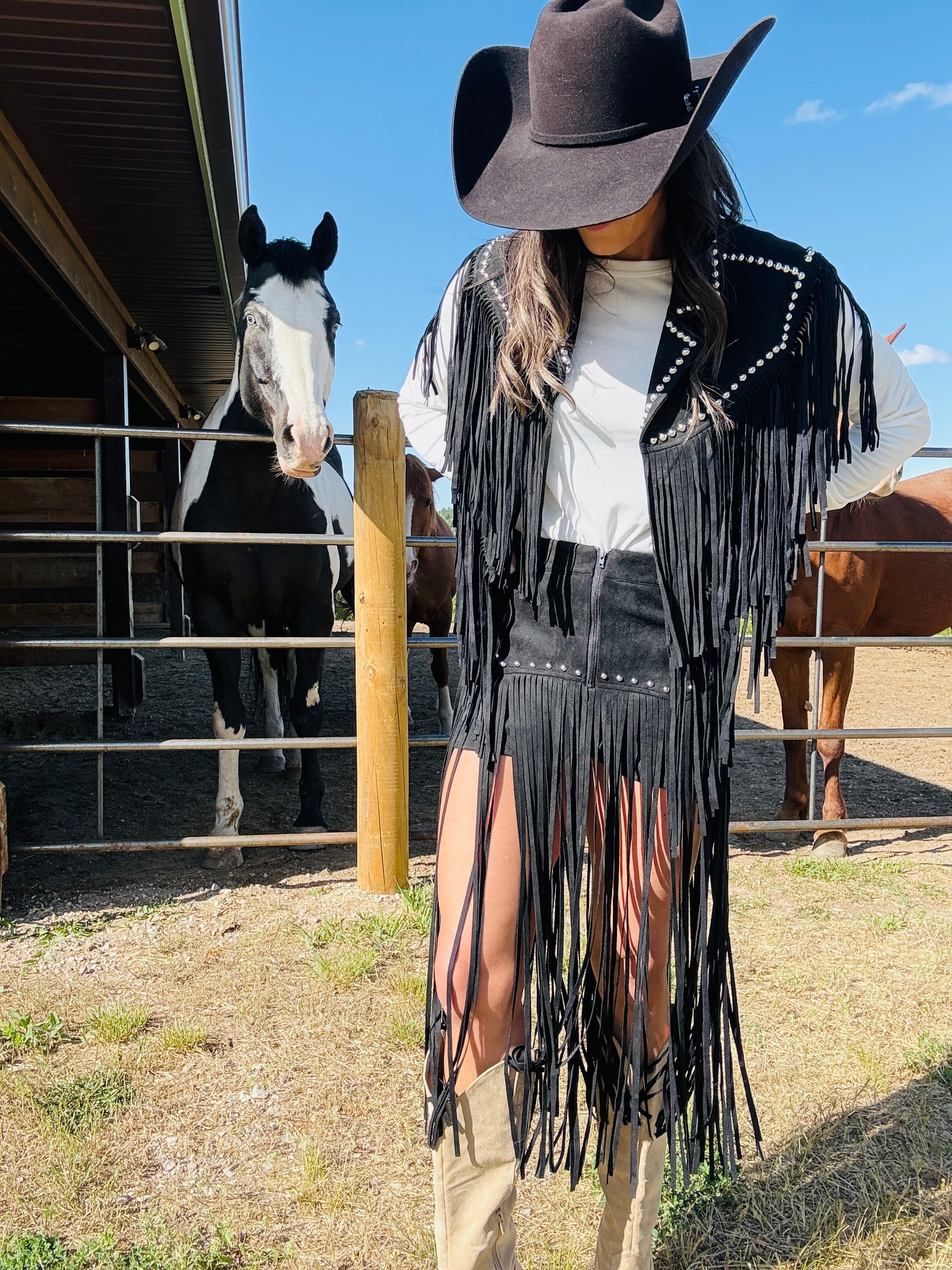 Fringe Studded Shorts