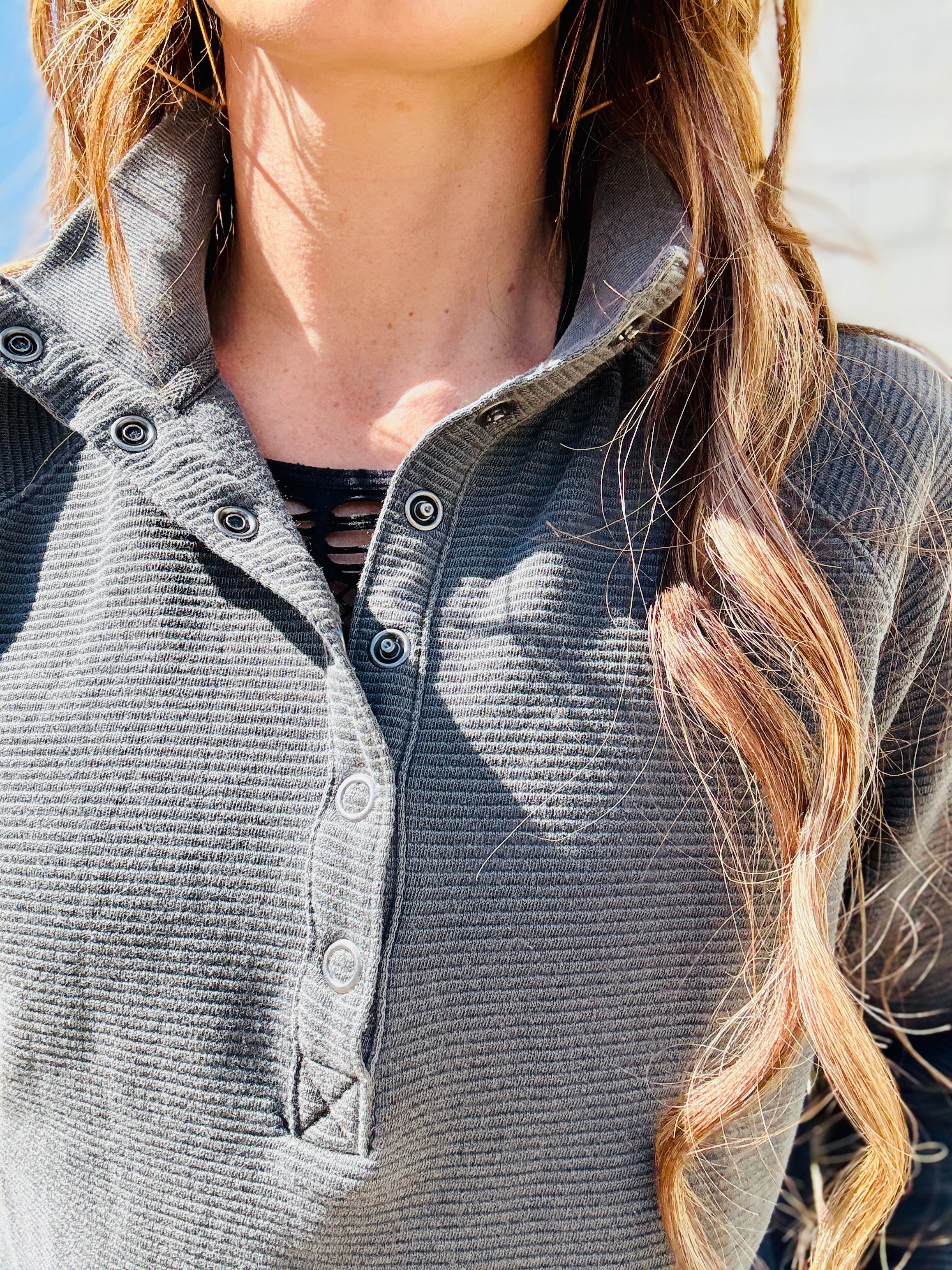 Half Snap Collared Pullover