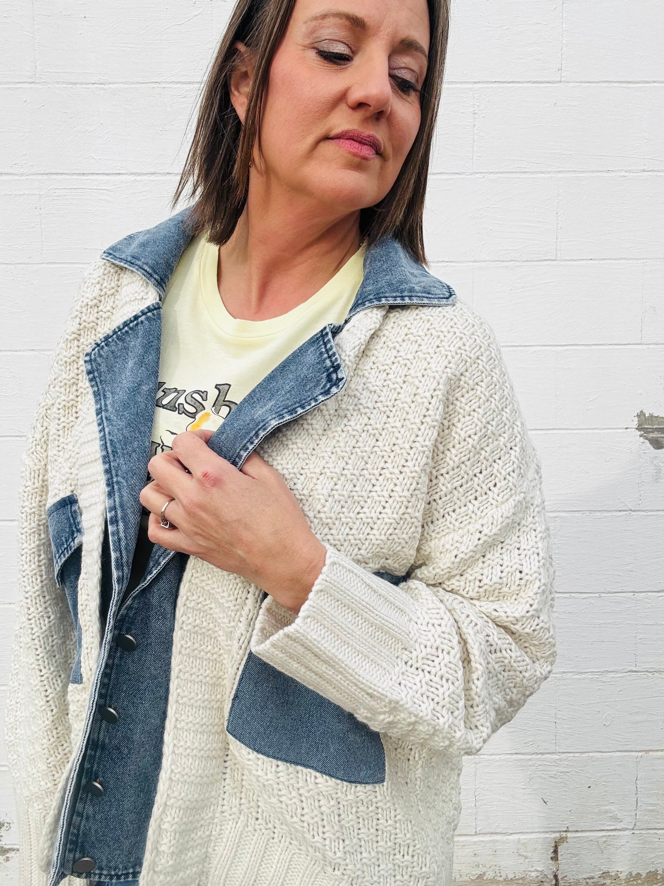 Cable & Denim Cardigan