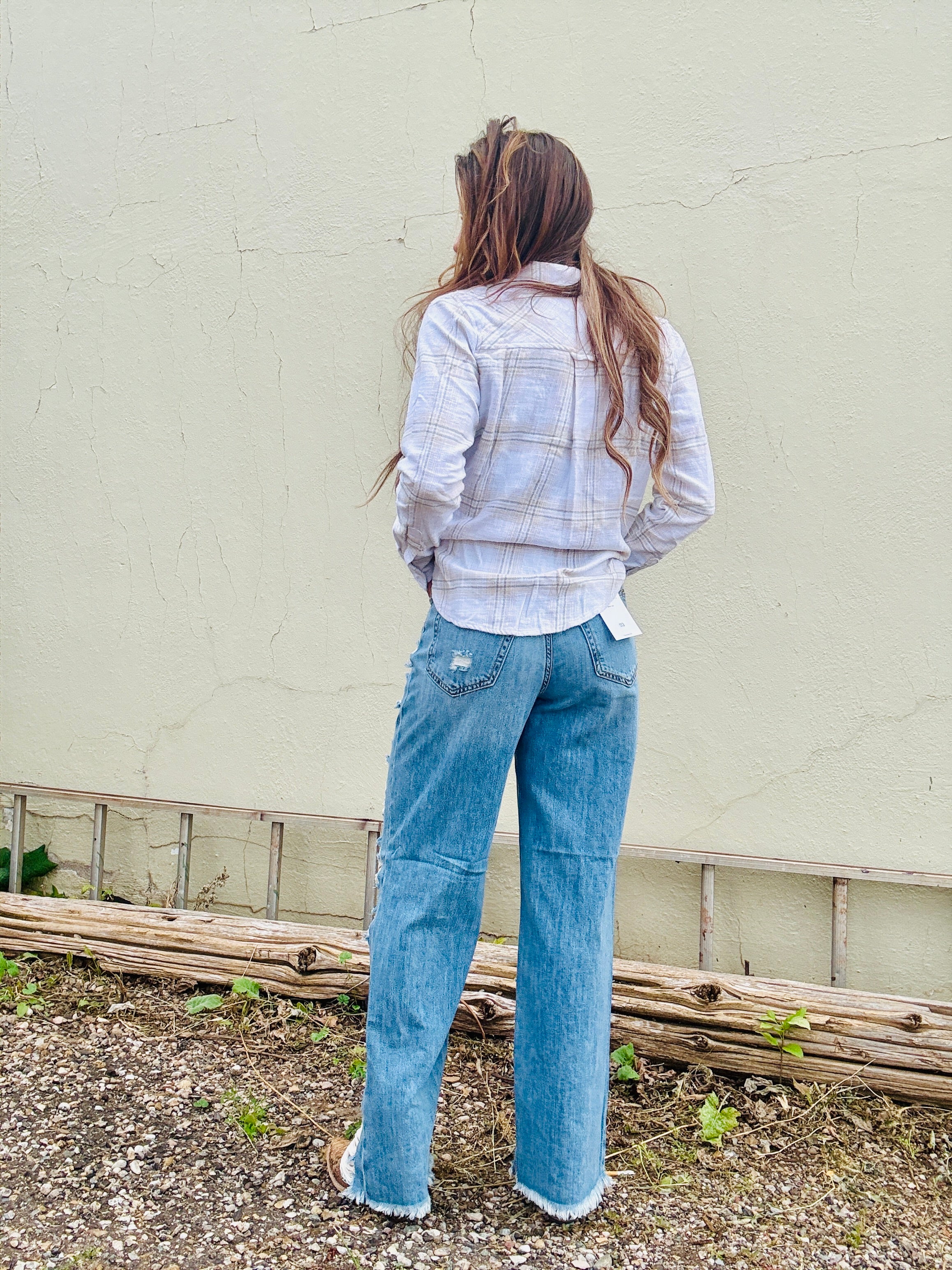 HR Wide Leg Super Distressed Jean
