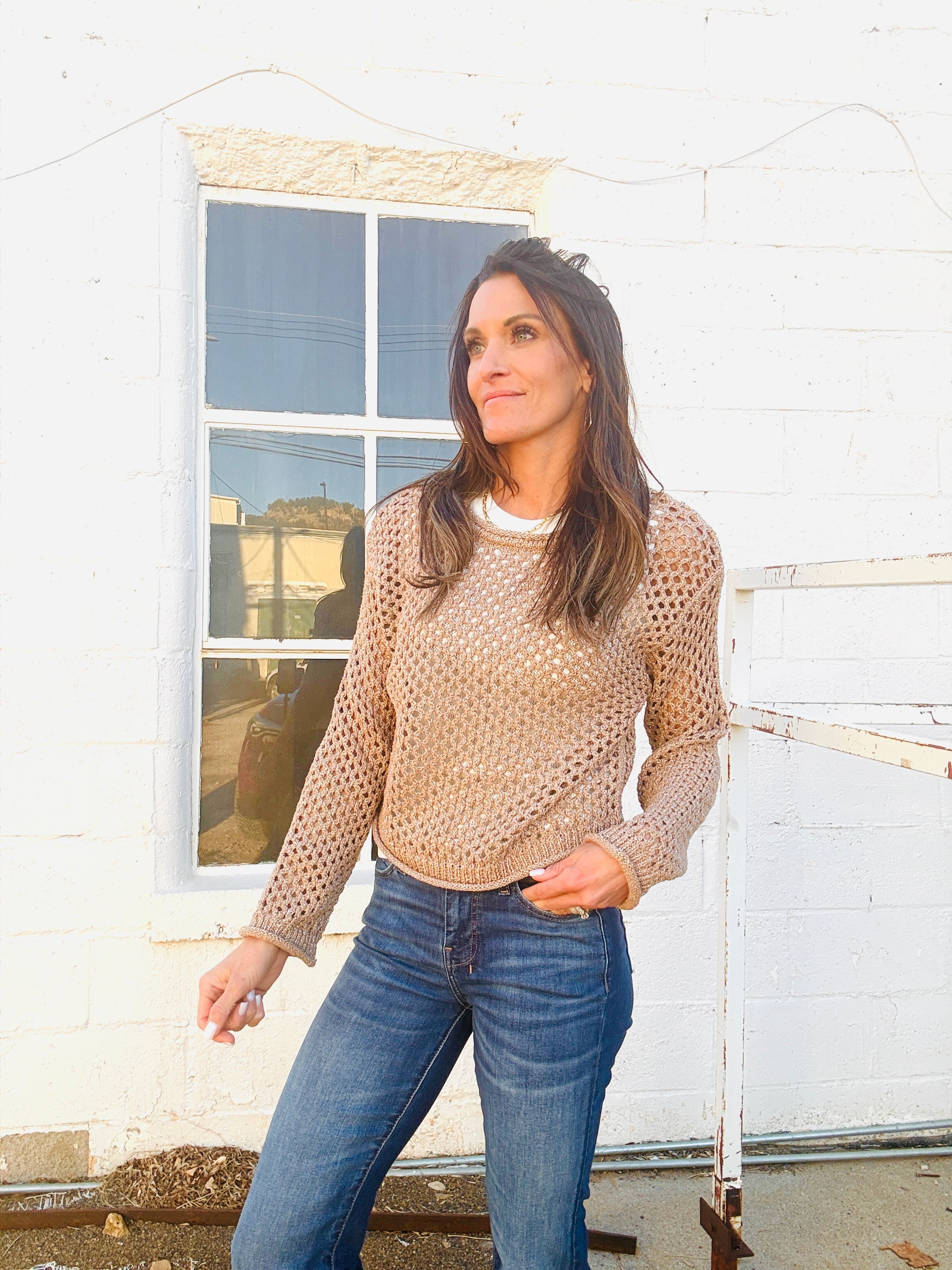 Z Supply Cala Shimmer Crochet Sweater