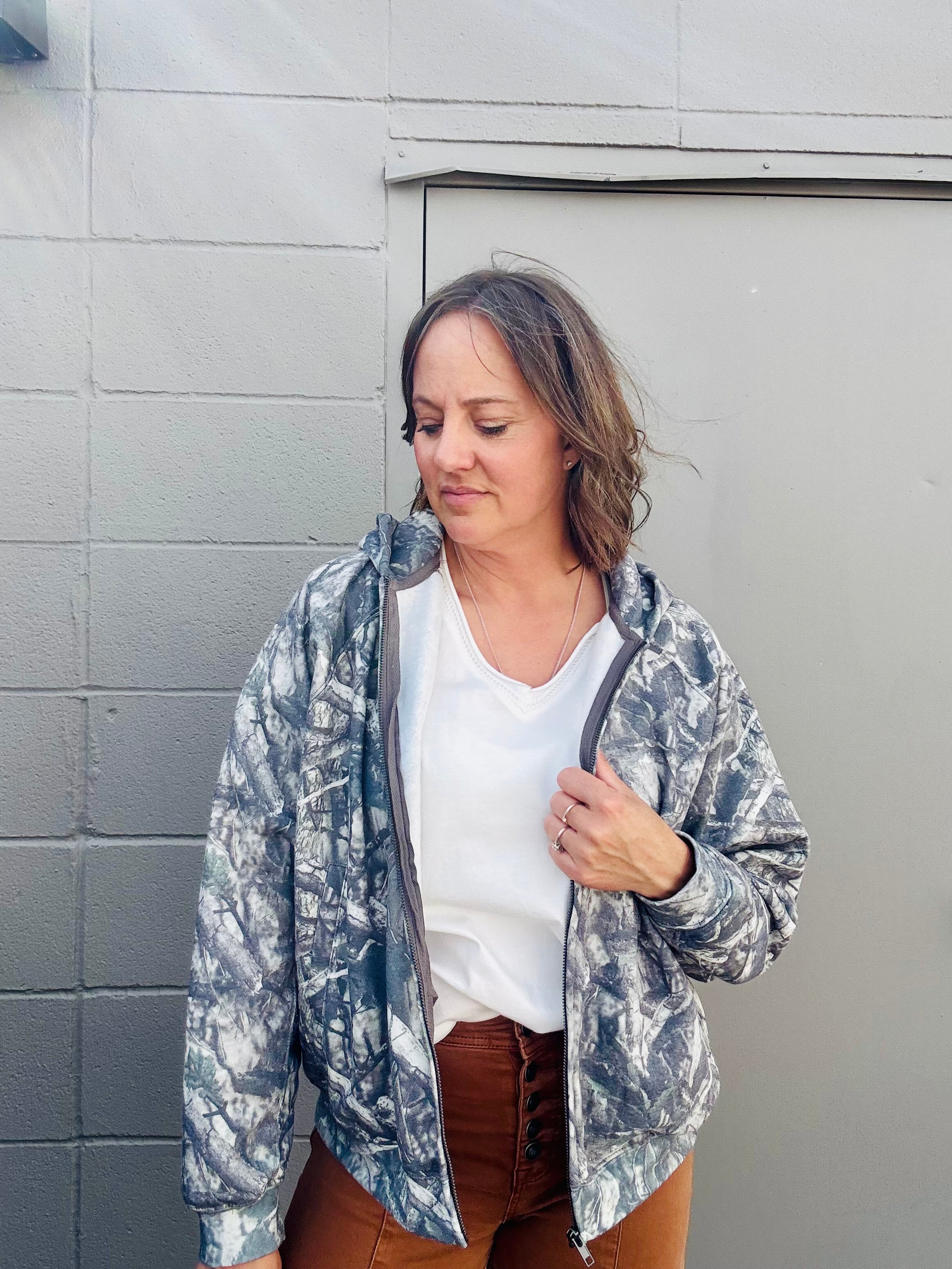 Cozy Camo Relaxed Zip Hoodie